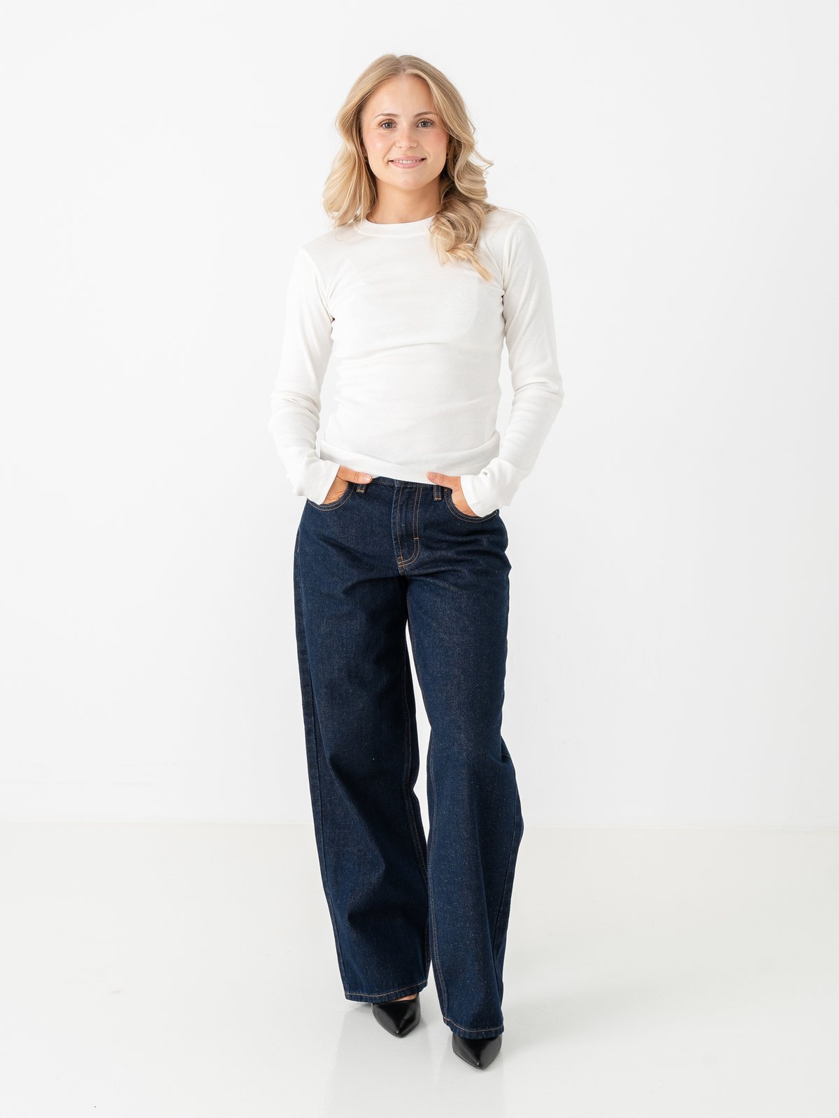 Topshop Everyday Long Sleeve Top White
