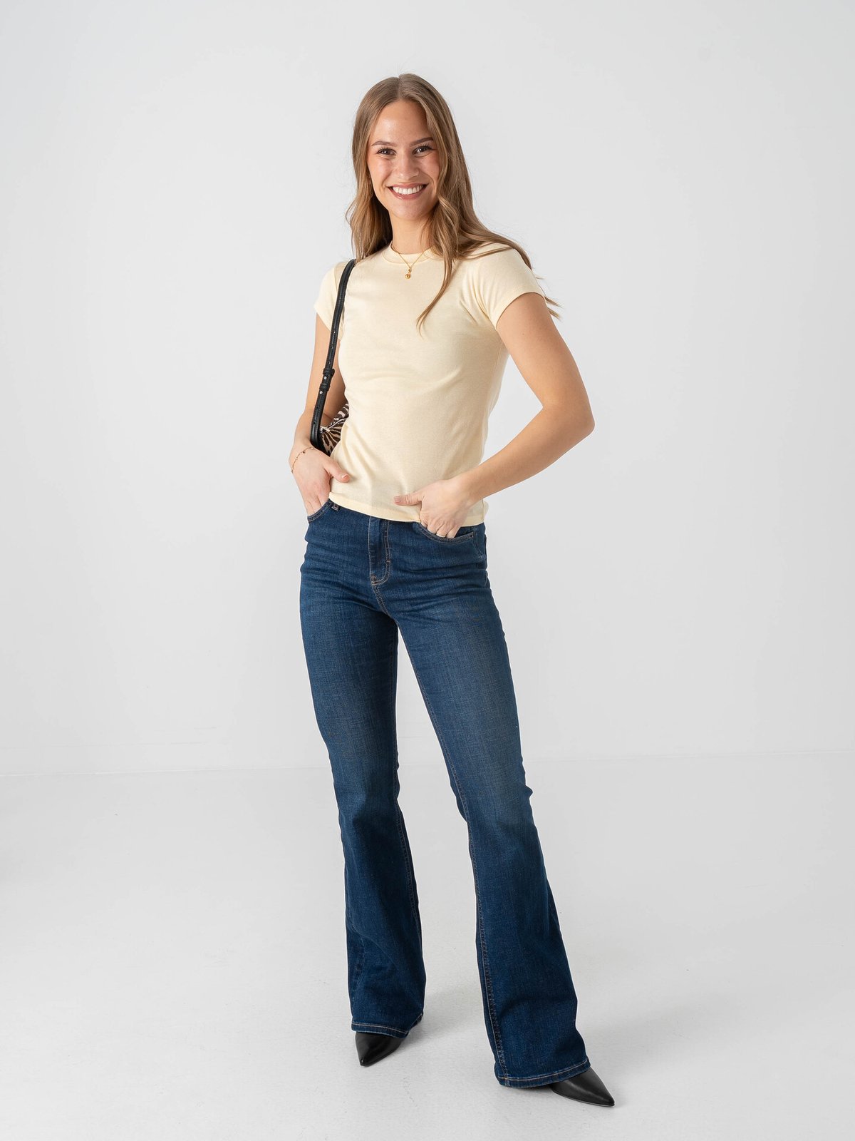 Topshop Everyday Short Sleeve Top Pale Banana