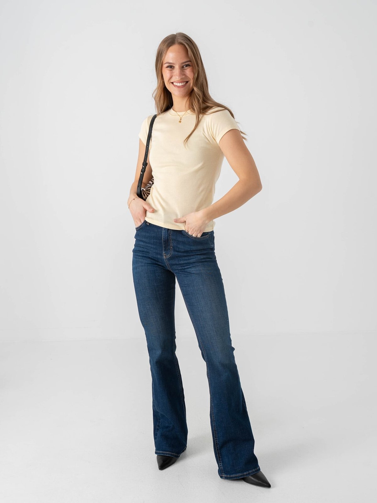 Topshop Everyday Short Sleeve Top Pale Banana