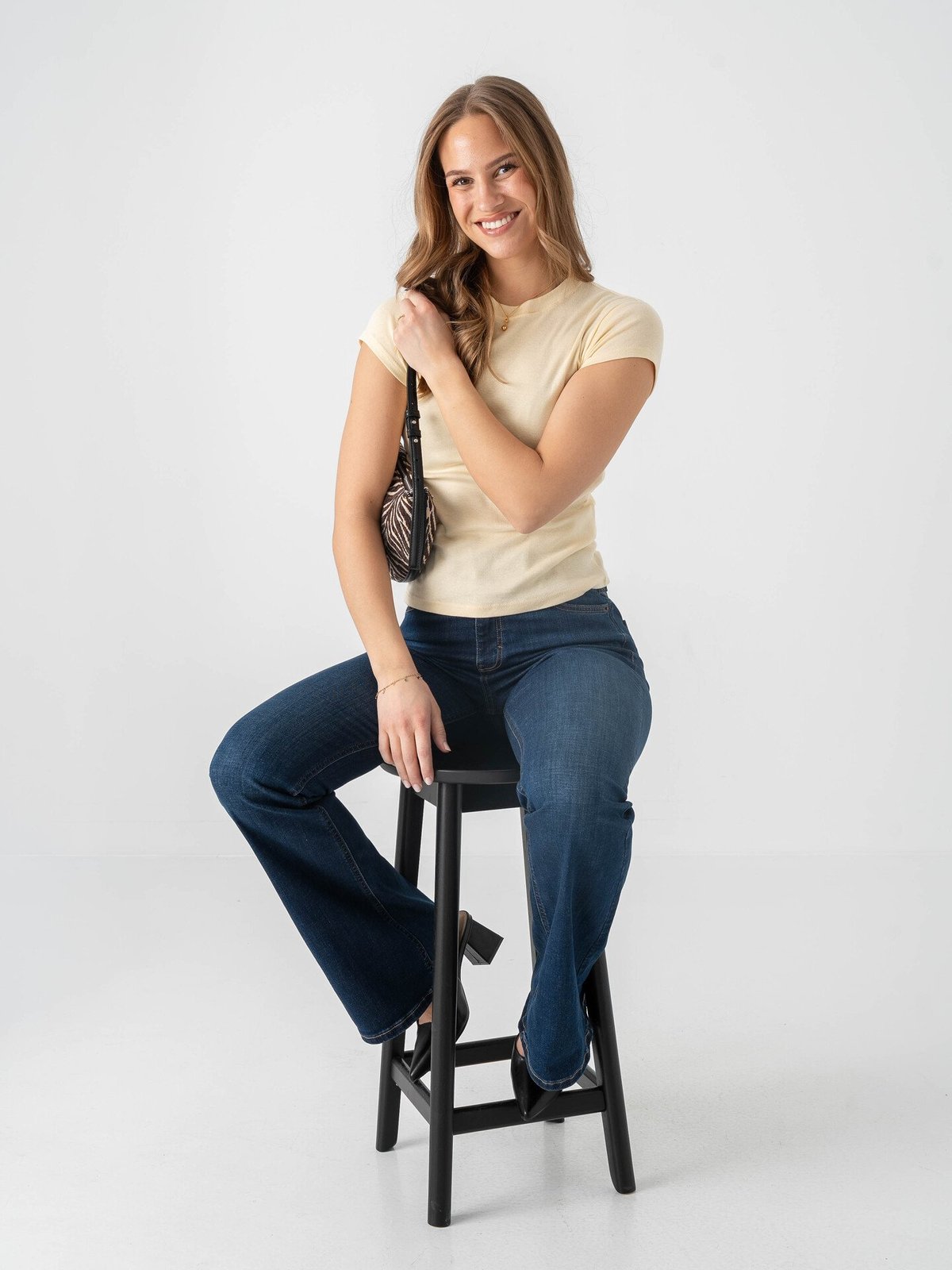 Topshop Everyday Short Sleeve Top Pale Banana