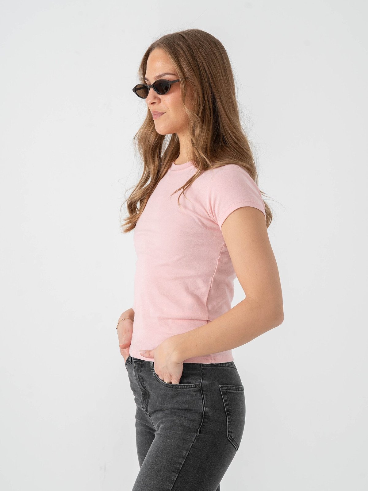 Topshop Everyday Short Sleeve Top Pink Cosmos