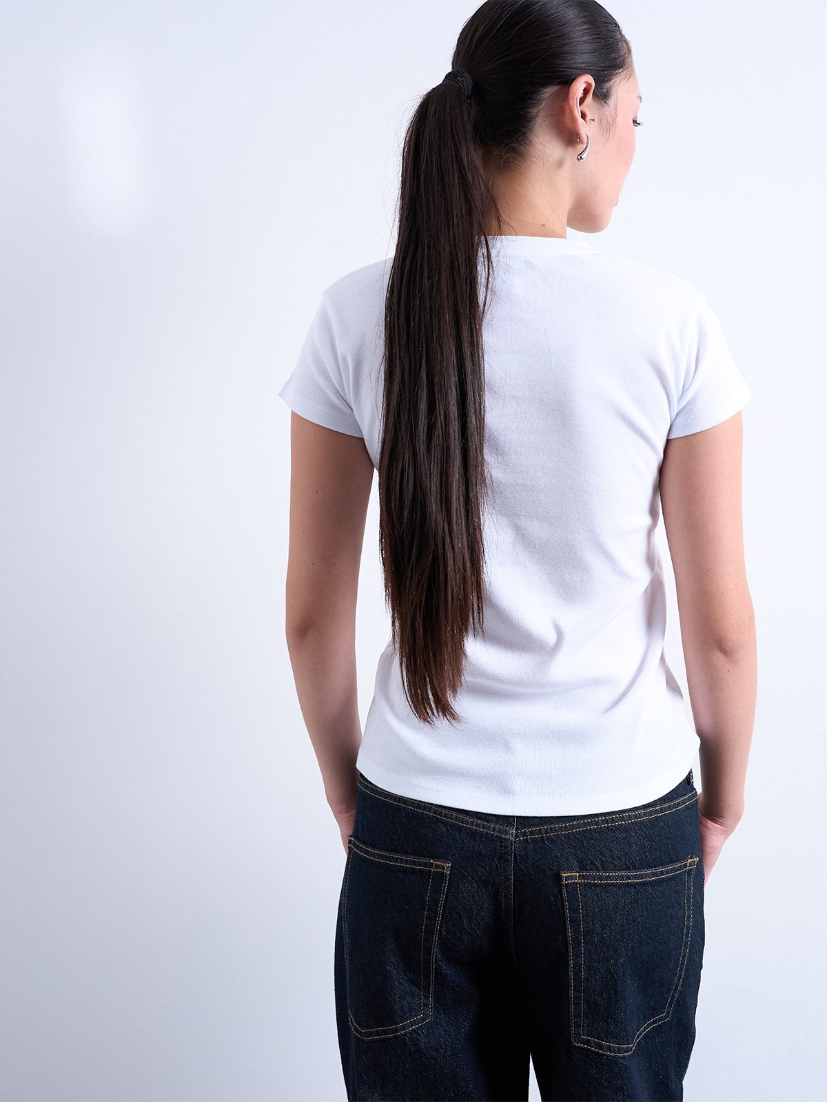 Topshop Everyday Short Sleeve Top Snow White