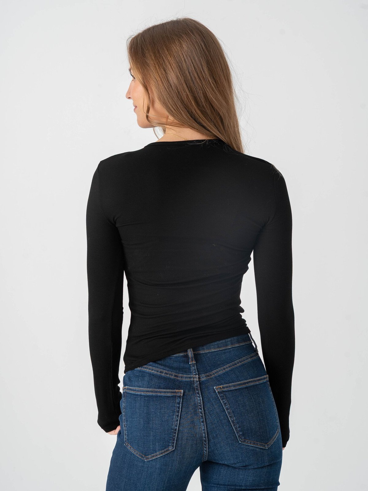 Topshop Premium Long Sleeve Top Black