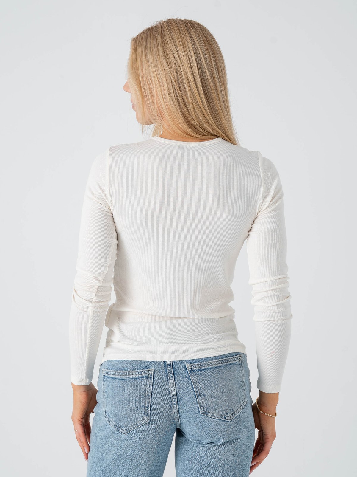 Topshop Premium Long Sleeve Top Snow White