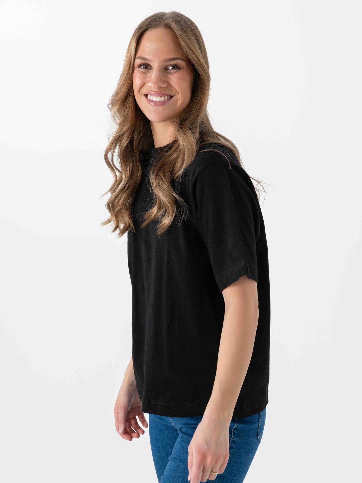 Topshop Premium Short Sleeve Basic Top Black