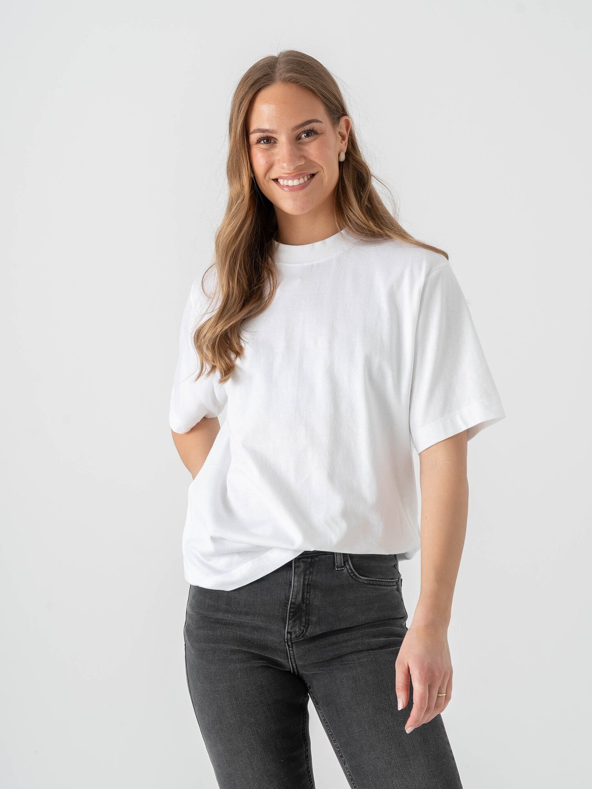 Topshop Premium Short Sleeve Basic Top Snow White