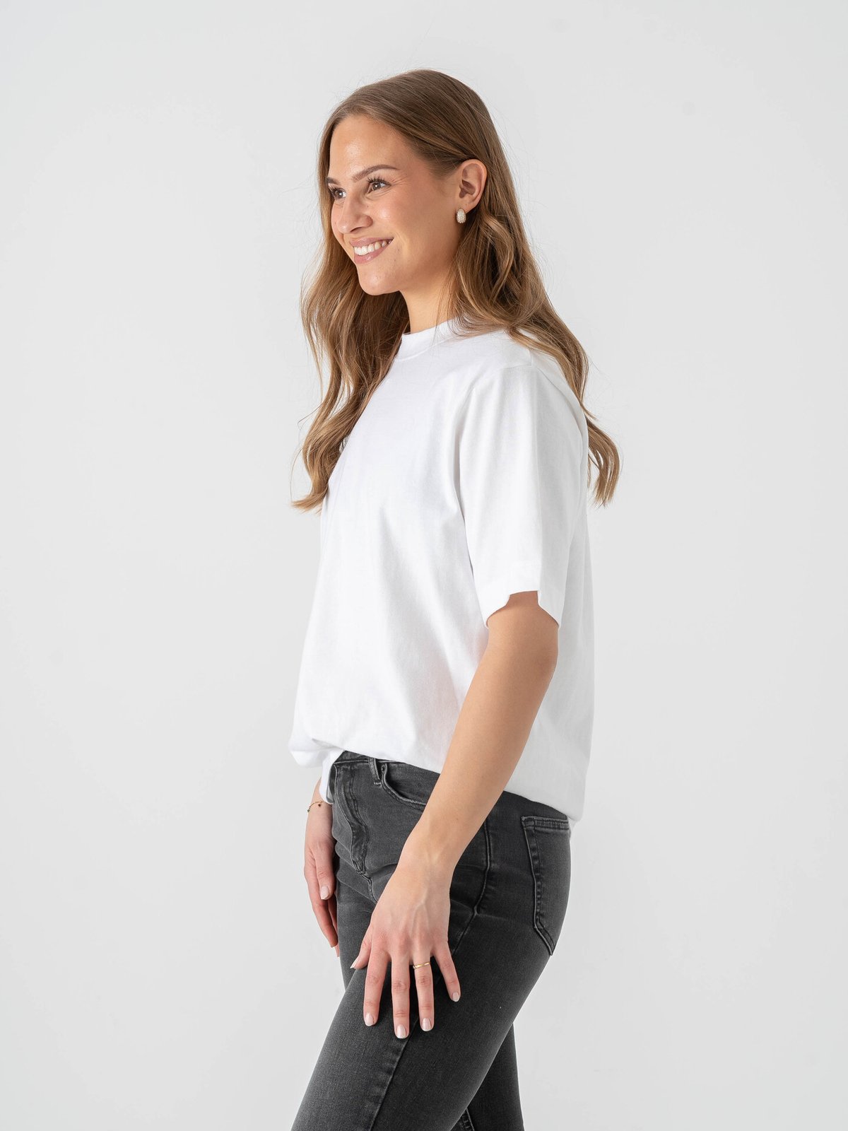 Topshop Premium Short Sleeve Basic Top Snow White