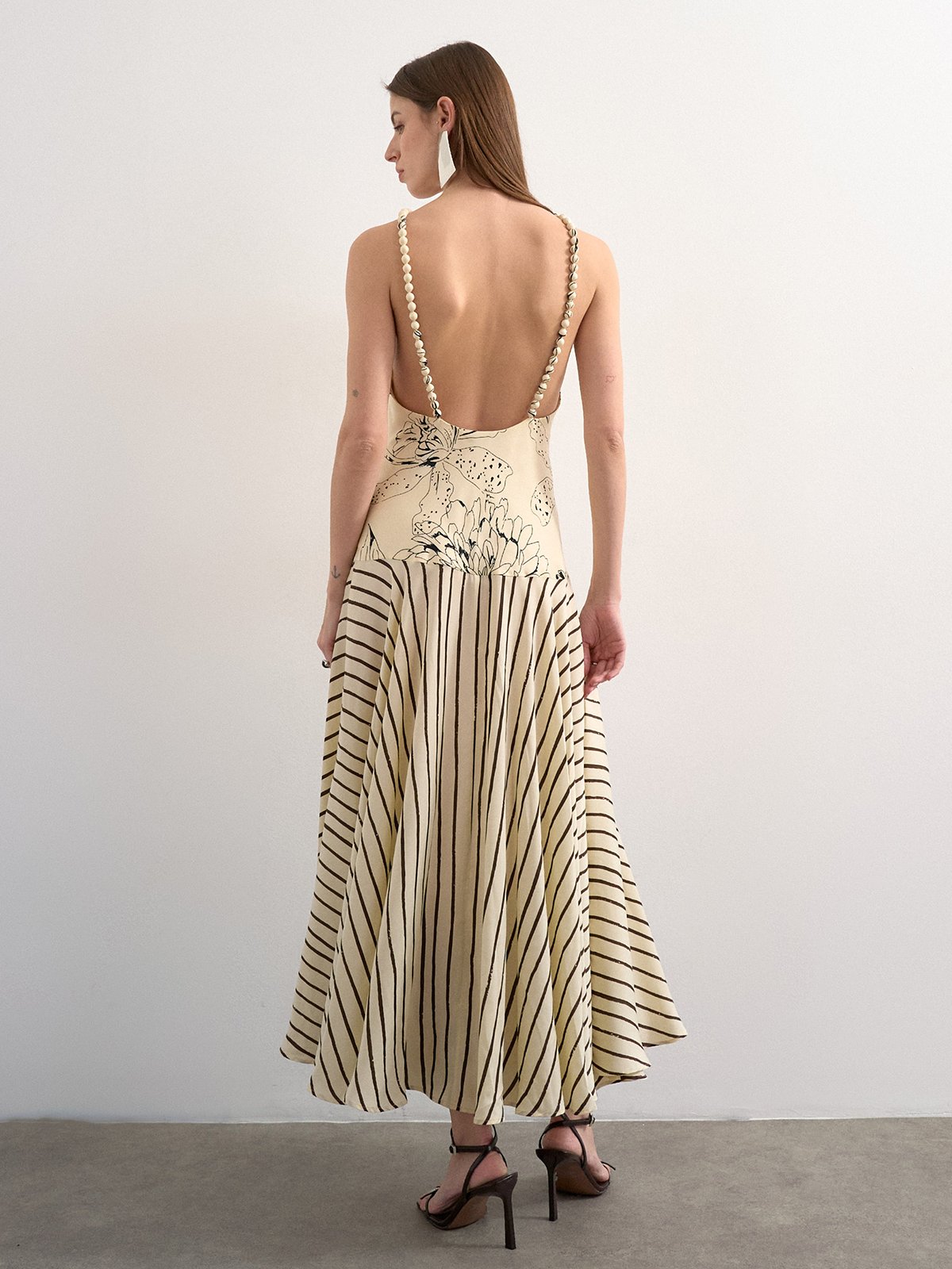 Topshop Mille Short Sleeve Maxi Dress Oyster White