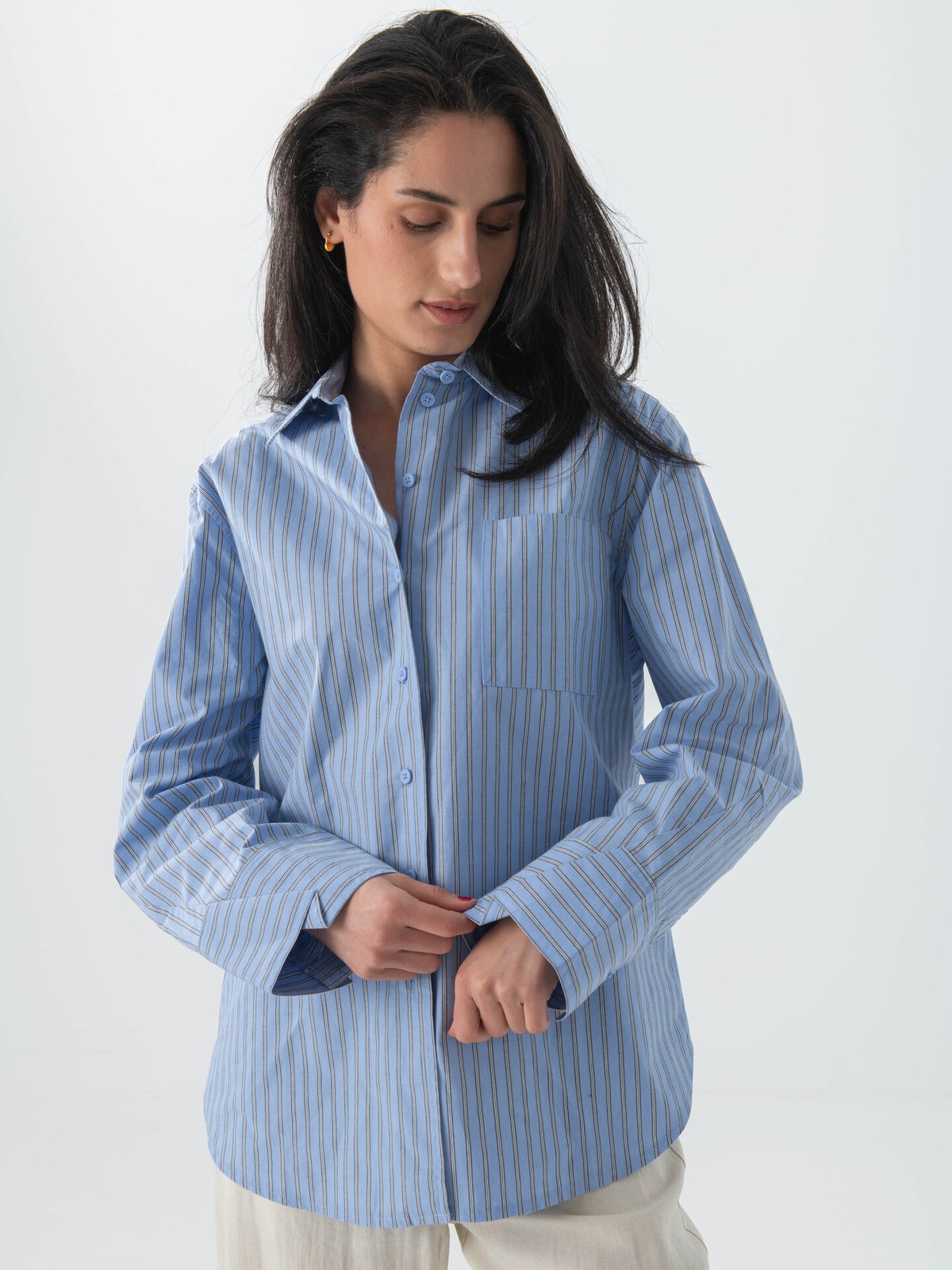 Topshop Demi Long Sleeve Oversized Shirt Navy Blazer