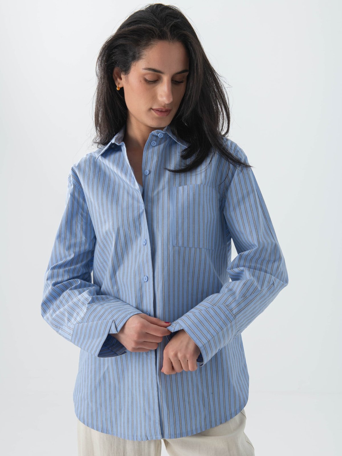 Topshop Demi Long Sleeve Oversized Shirt Navy Blazer