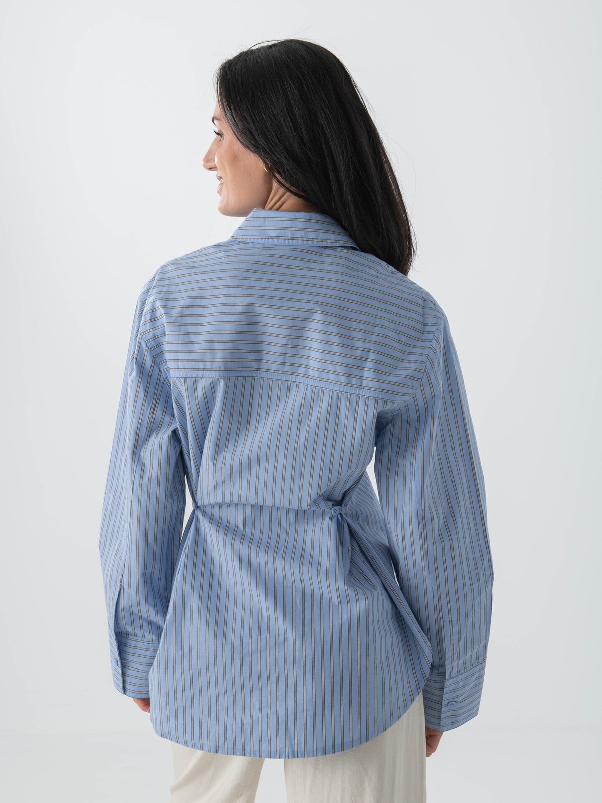 Topshop Demi Long Sleeve Oversized Shirt Navy Blazer
