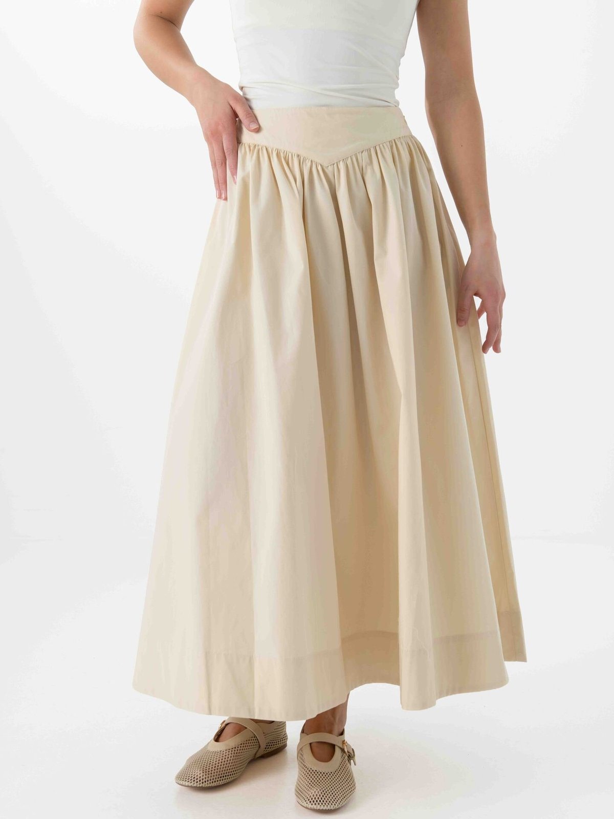 Topshop Sally Maxi Skirt Yellow Cream