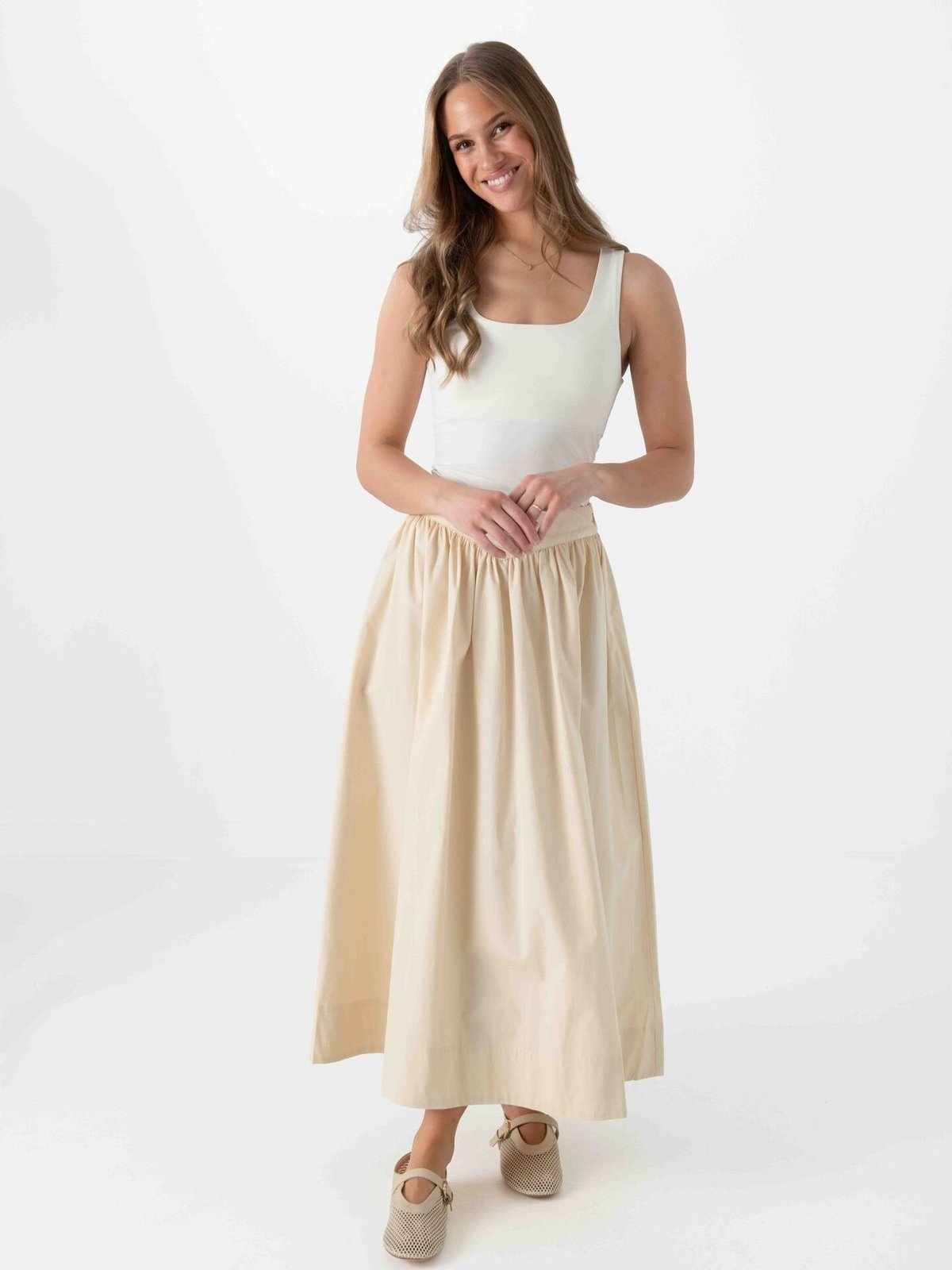 Topshop Sally Maxi Skirt Yellow Cream