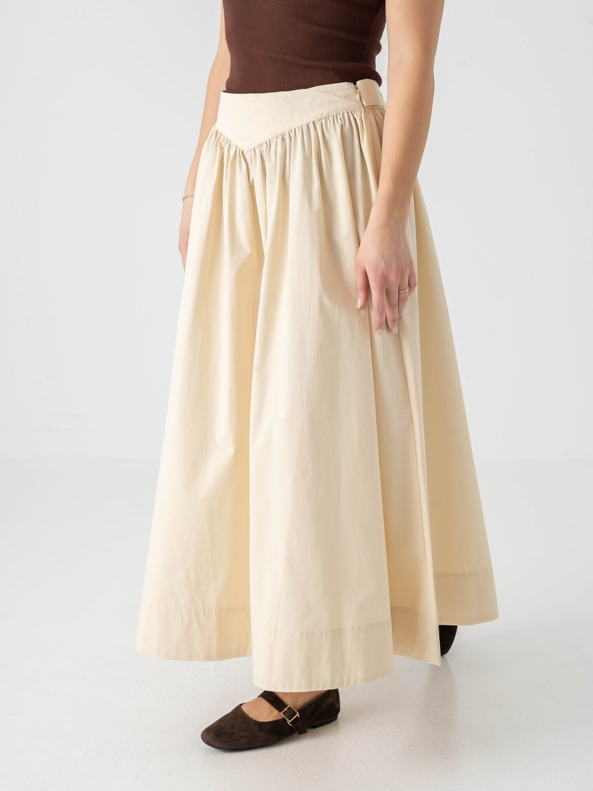 Topshop Sally Maxi Skirt Yellow Cream