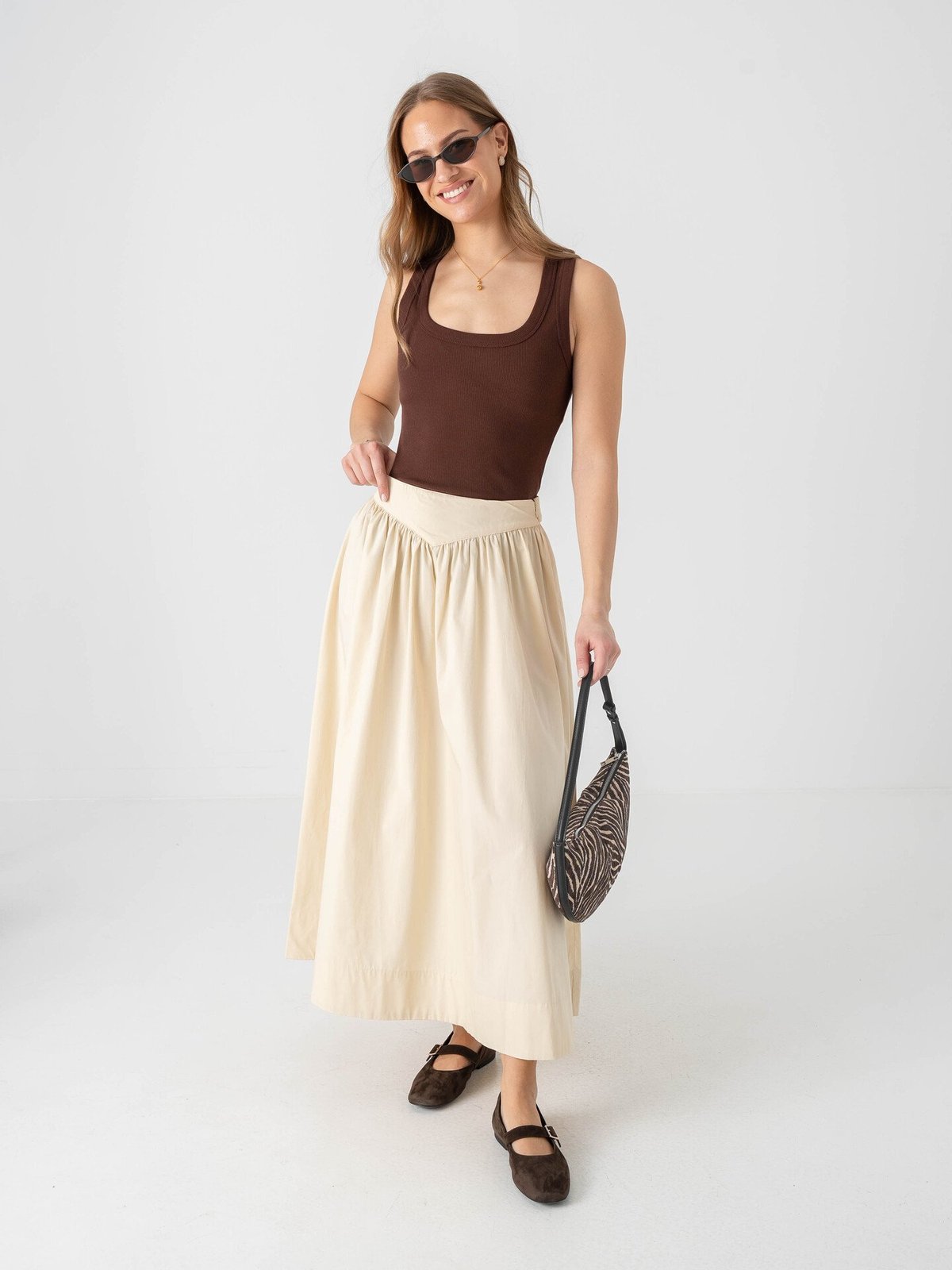 Topshop Sally Maxi Skirt Yellow Cream