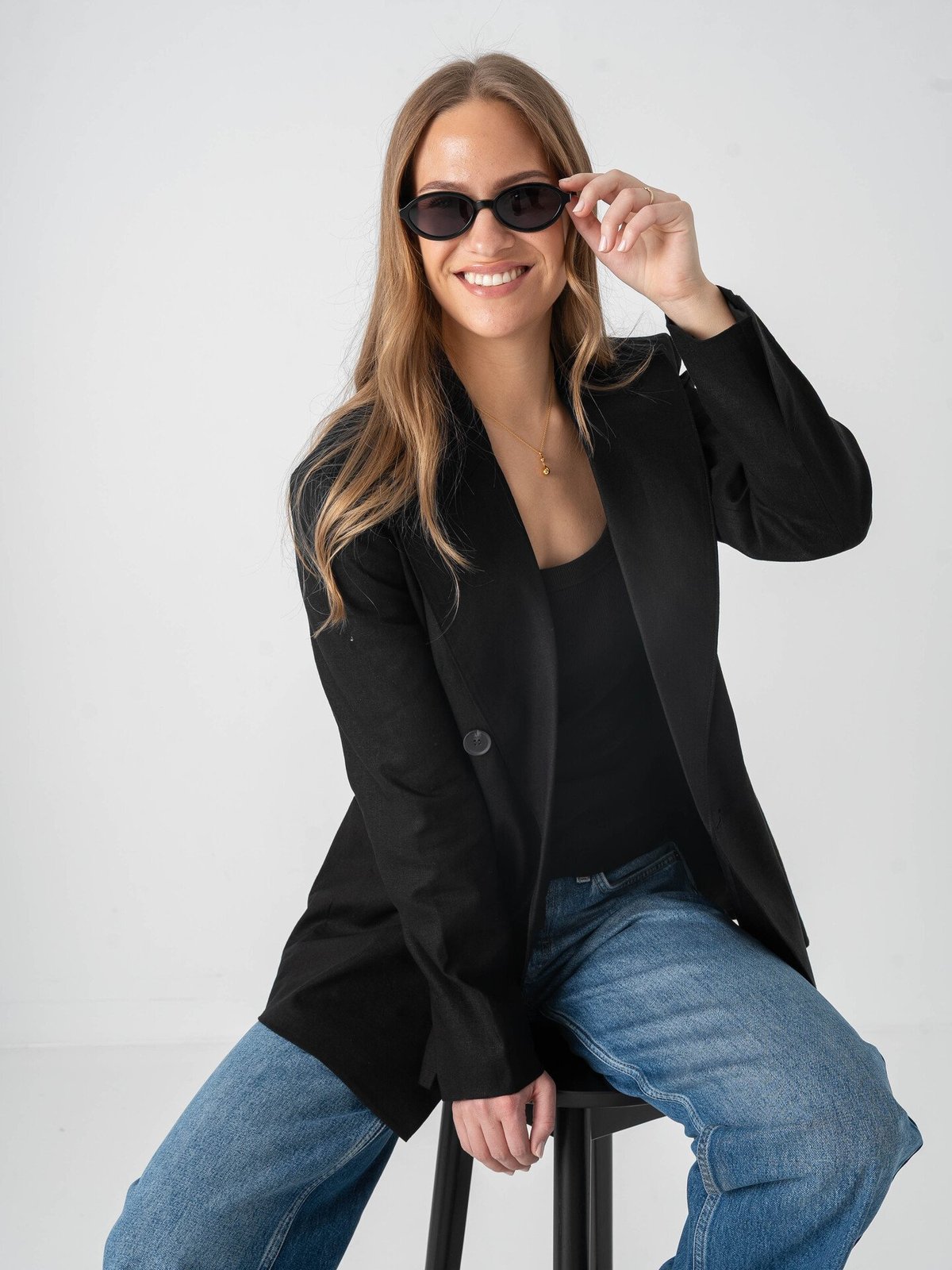 Topshop Isabella Blazer Black