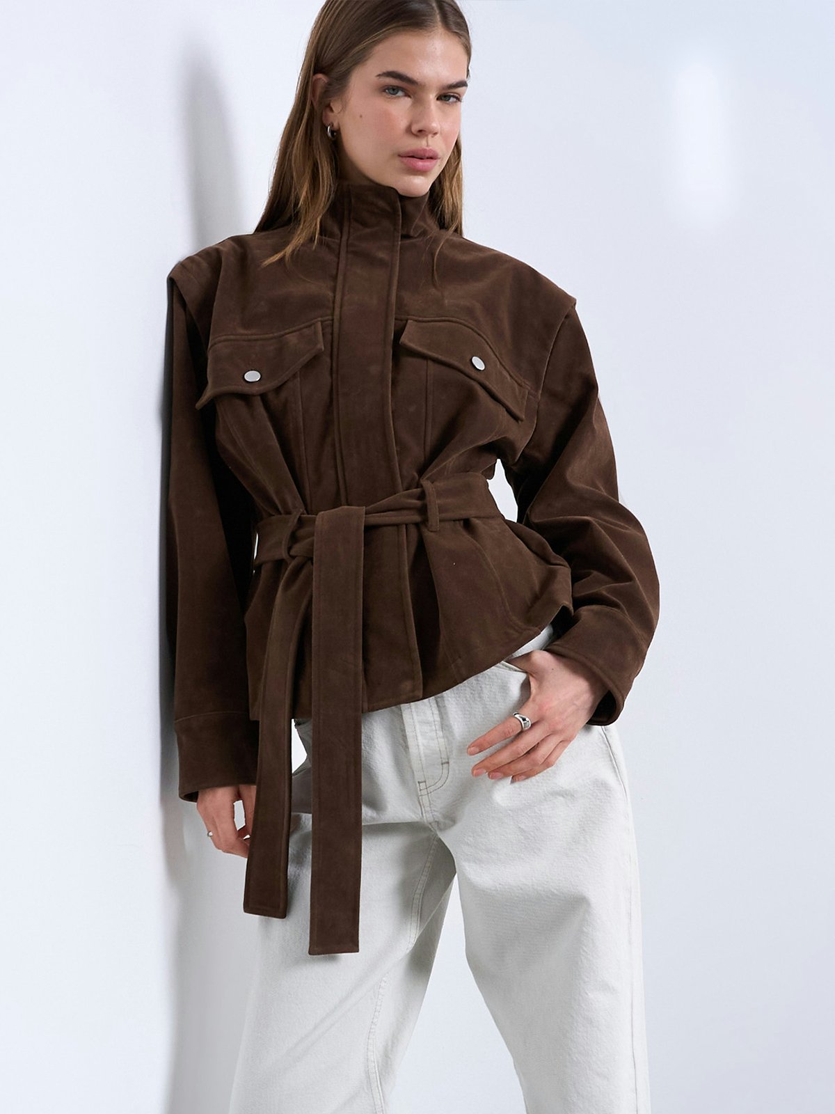 Topshop Harper Jacket Brown Lentil