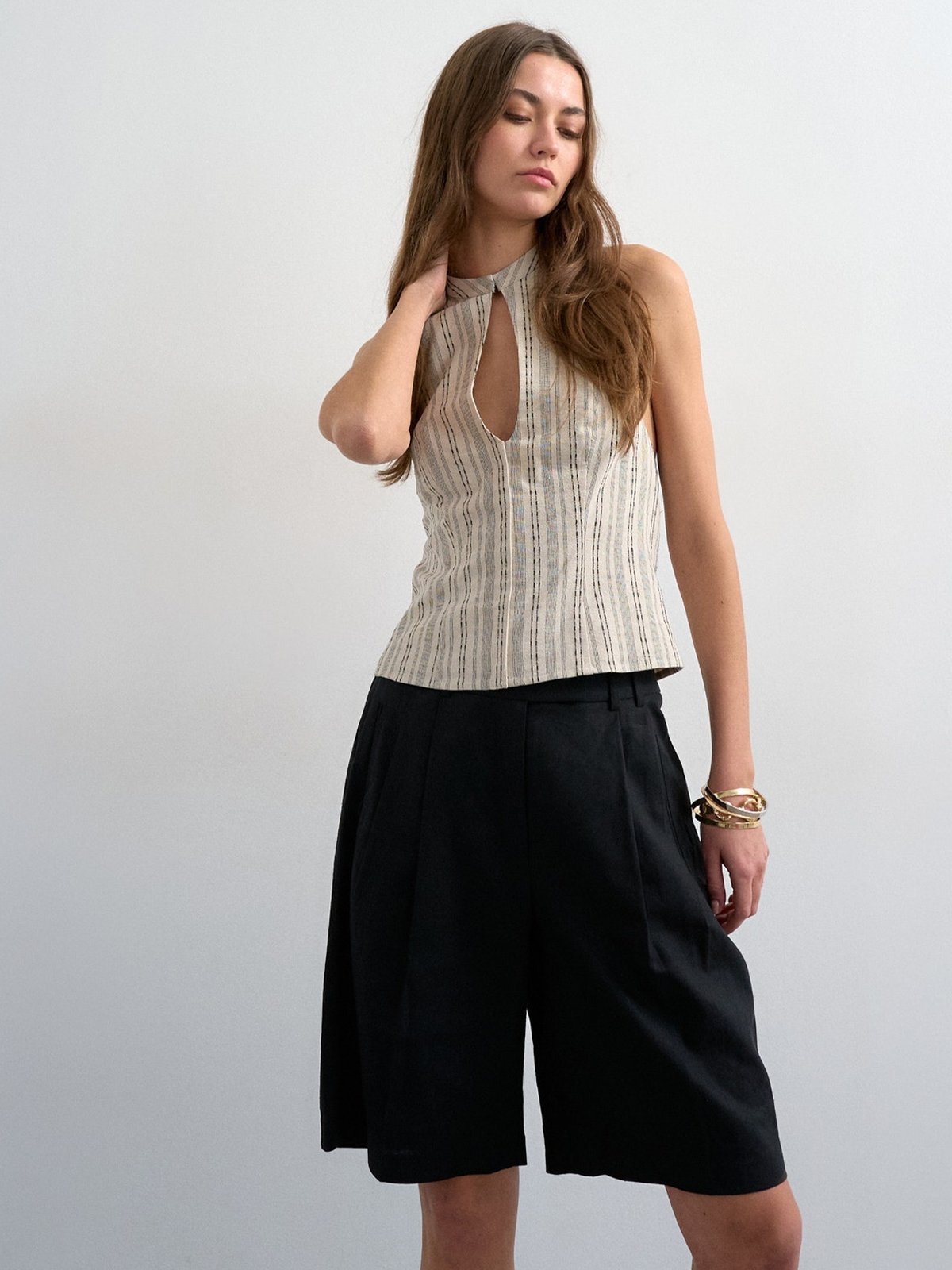 Topshop Sofia Highrise Tailored Shorts Blac