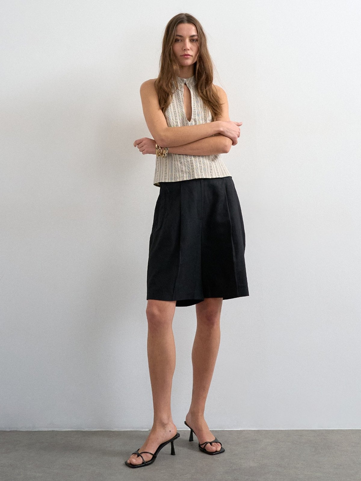 Topshop Sofia Highrise Tailored Shorts Blac