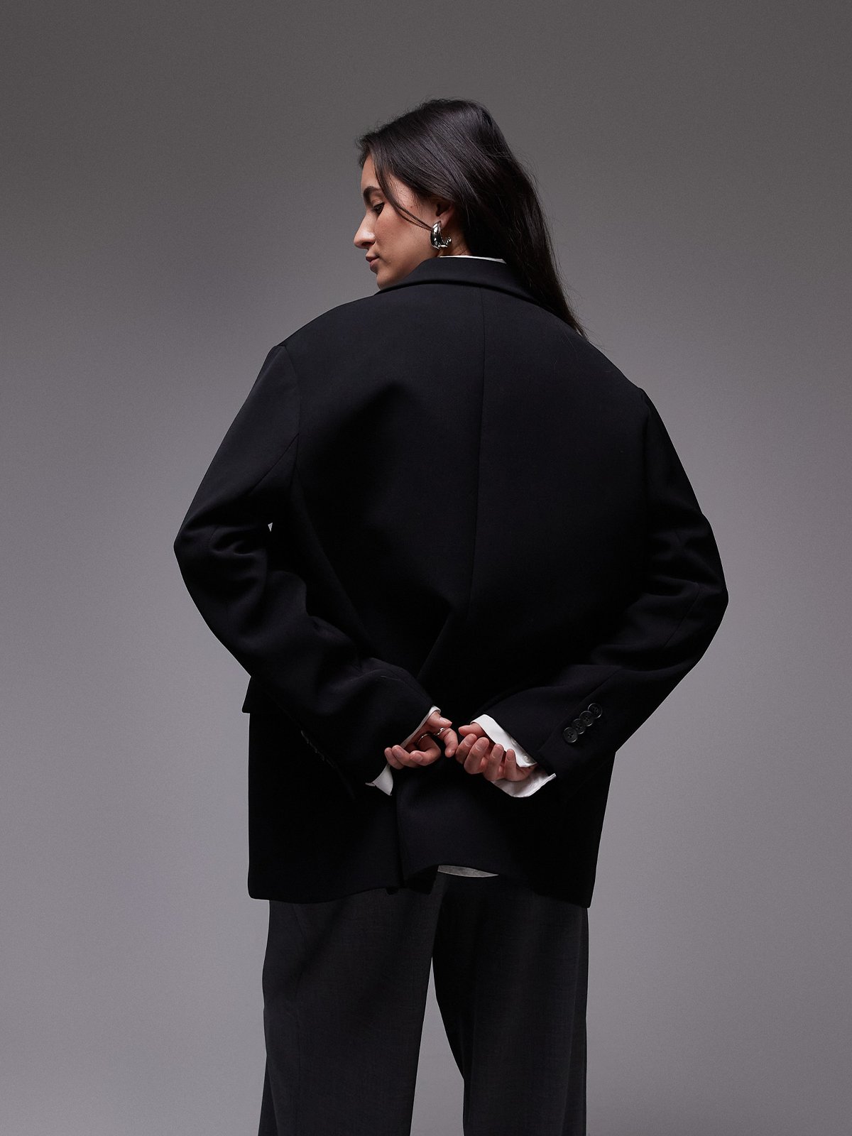 Topshop Louise Oversized Blazer Black