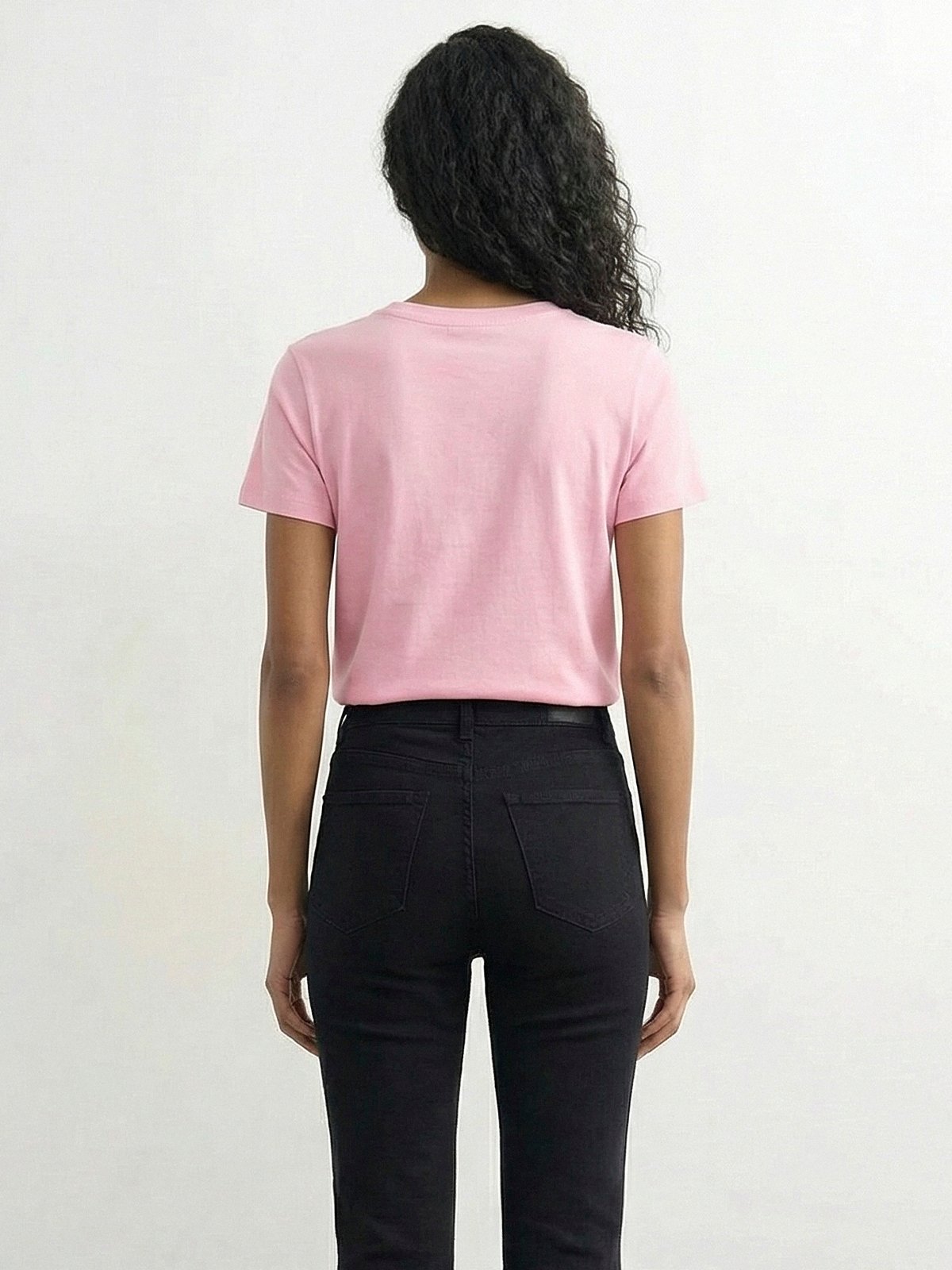 Topshop Kia Everyday Print Short Sleeve Top Parfait Pink