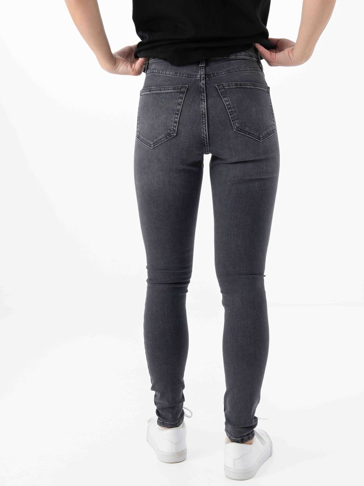 Topshop Jamie High Rise Slim Denim Jeans Black Denim