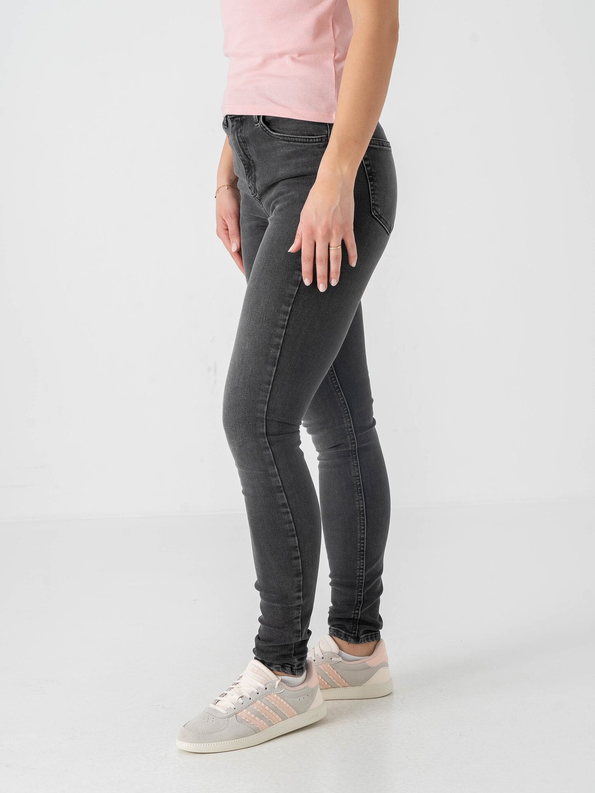 Topshop Jamie High Rise Slim Denim Jeans Black Denim