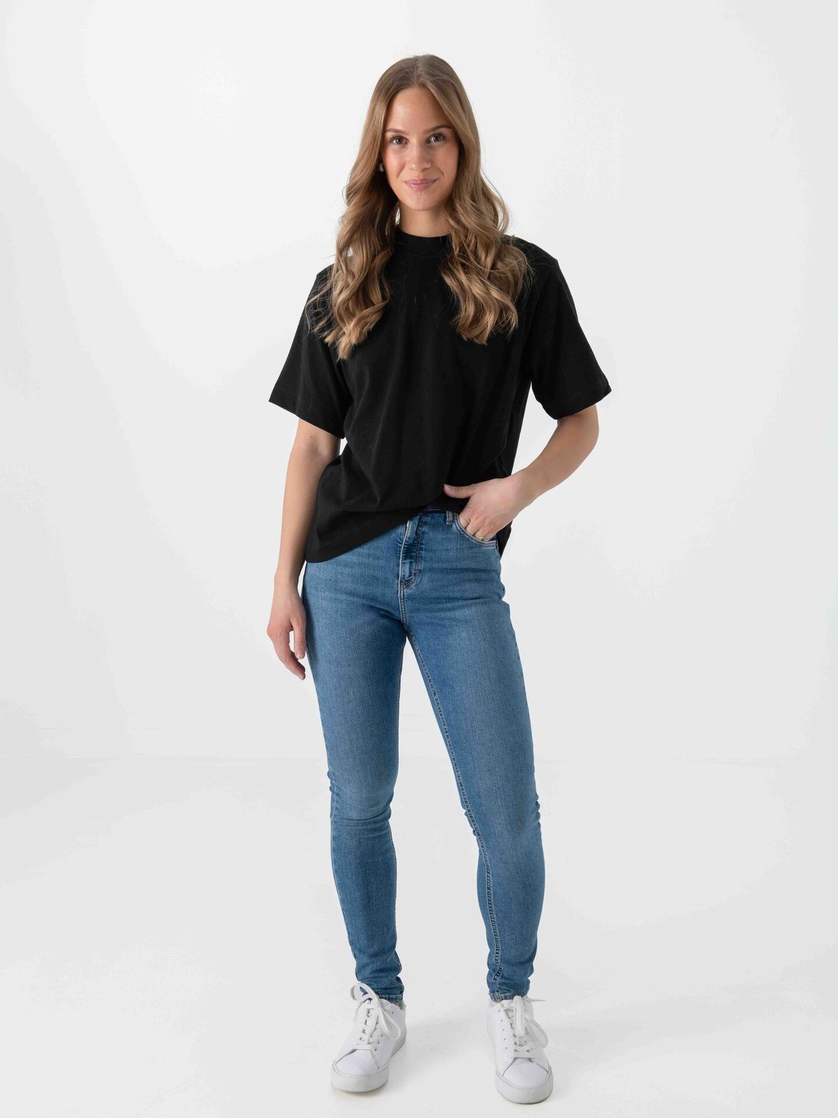 Topshop Jamie High Rise Slim Denim Jeans Medium Blue Denim