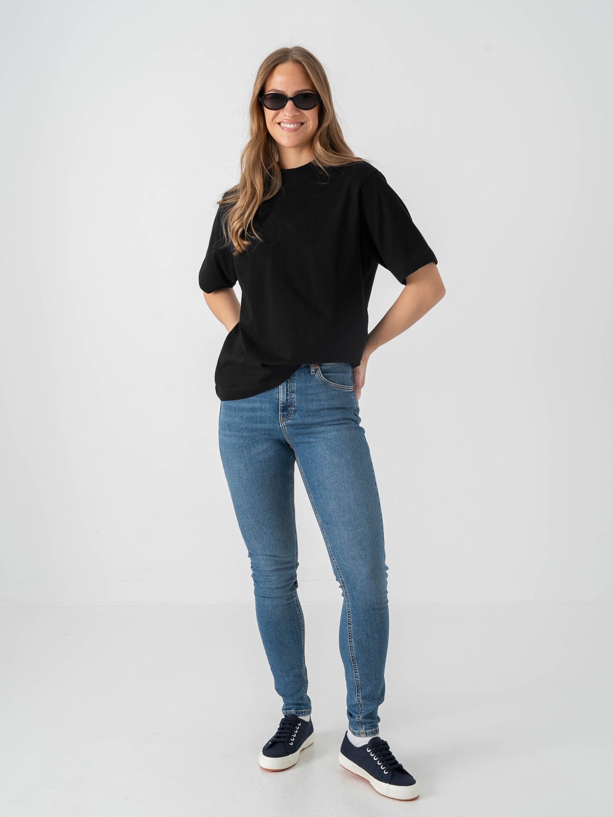 Topshop Jamie High Rise Slim Denim Jeans Medium Blue Denim