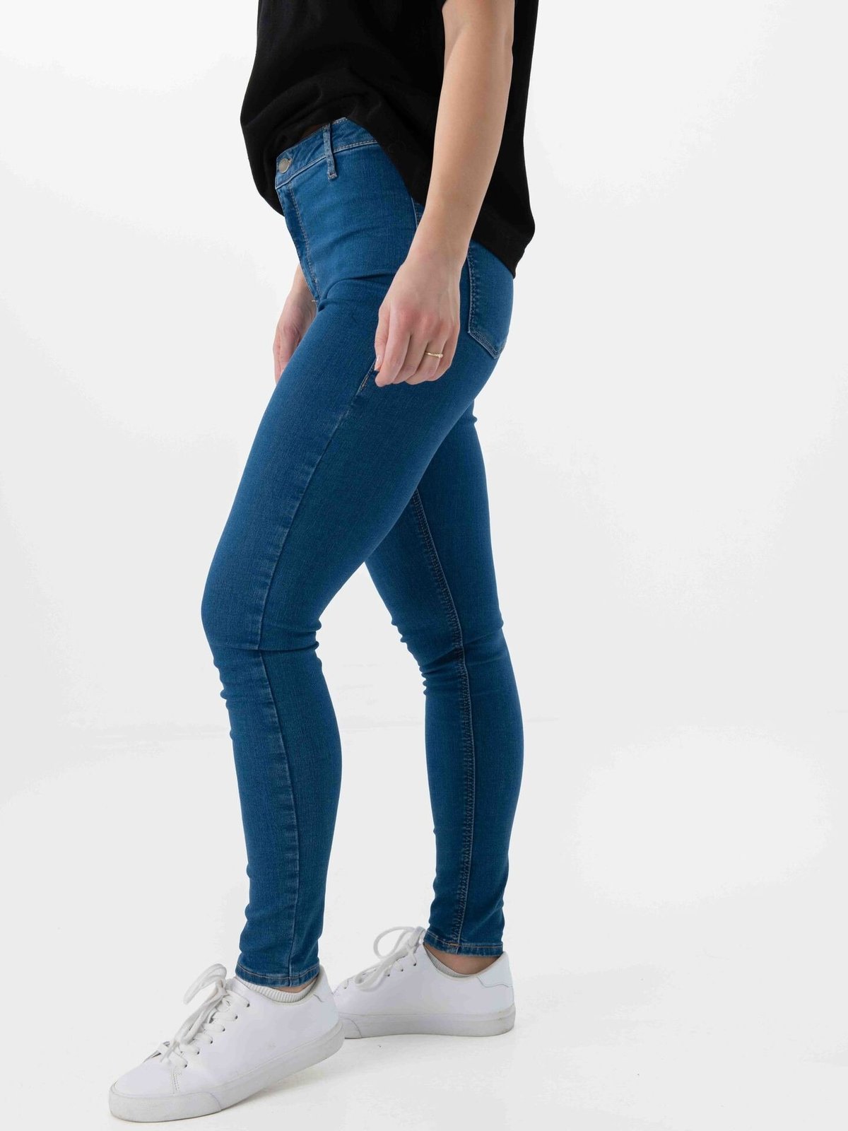 Topshop Joni High Rise Skinny Denim Jeans Medium Blue Denim