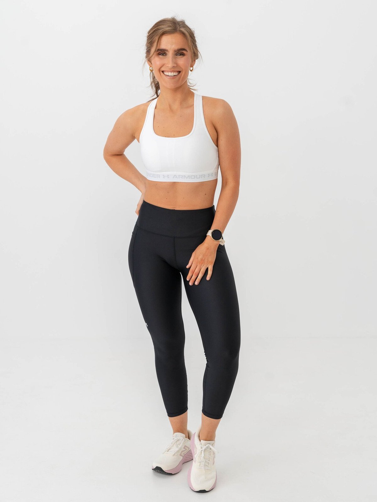 Under Armour Crossback Mid Bra White / Halo Gray