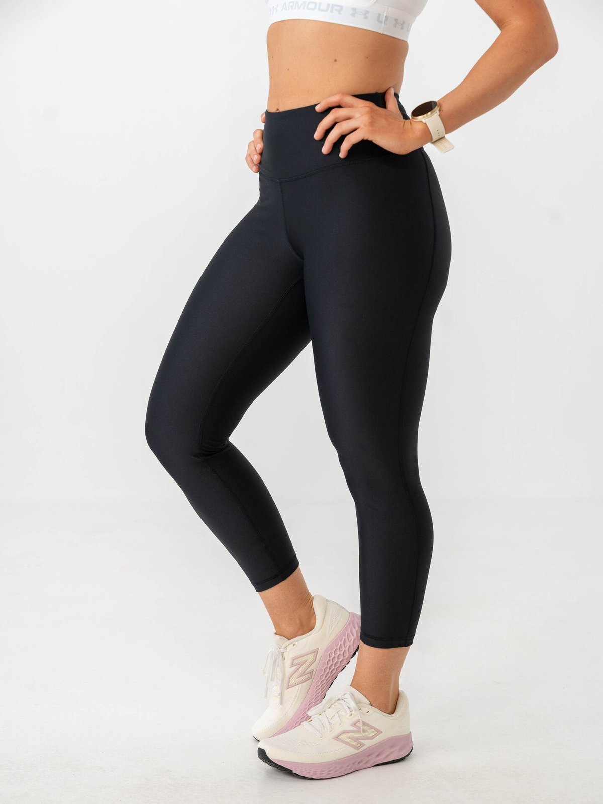 Under Armour Tech High-Rise Ankle Tights Black / White