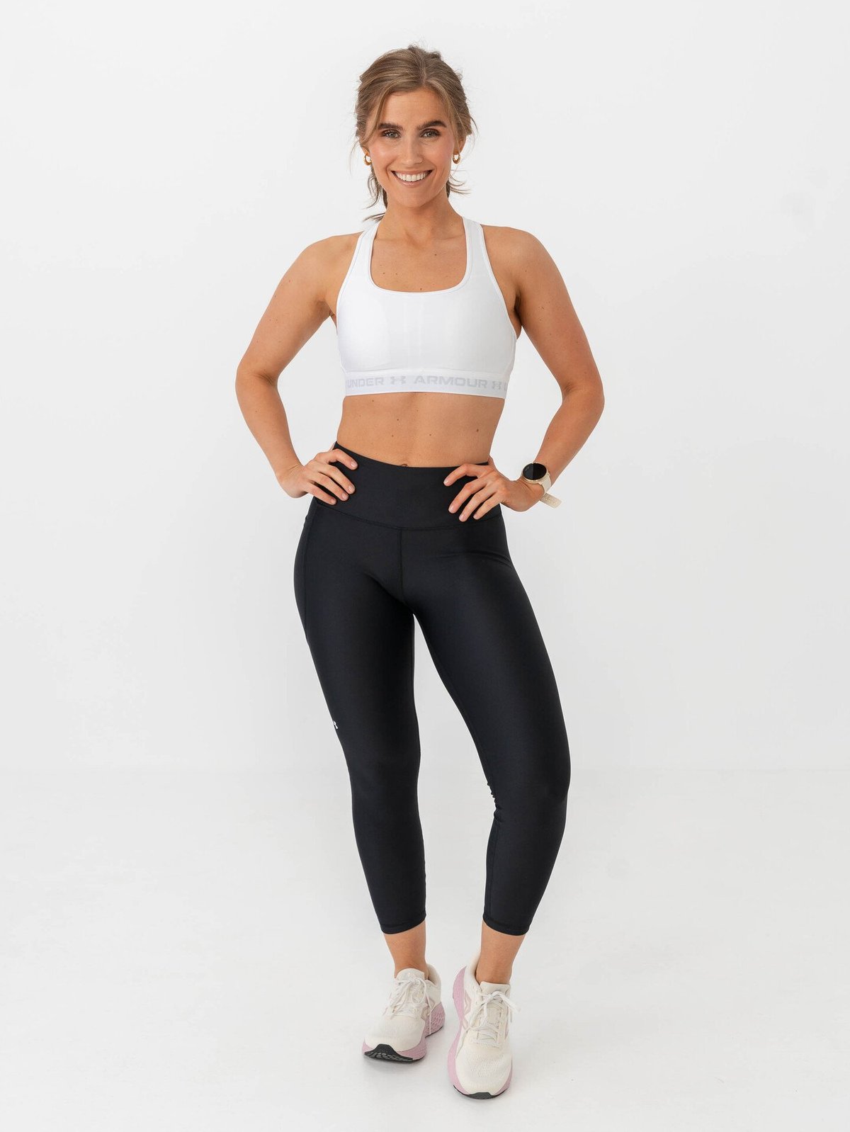 Under Armour Tech High-Rise Ankle Tights Black / White