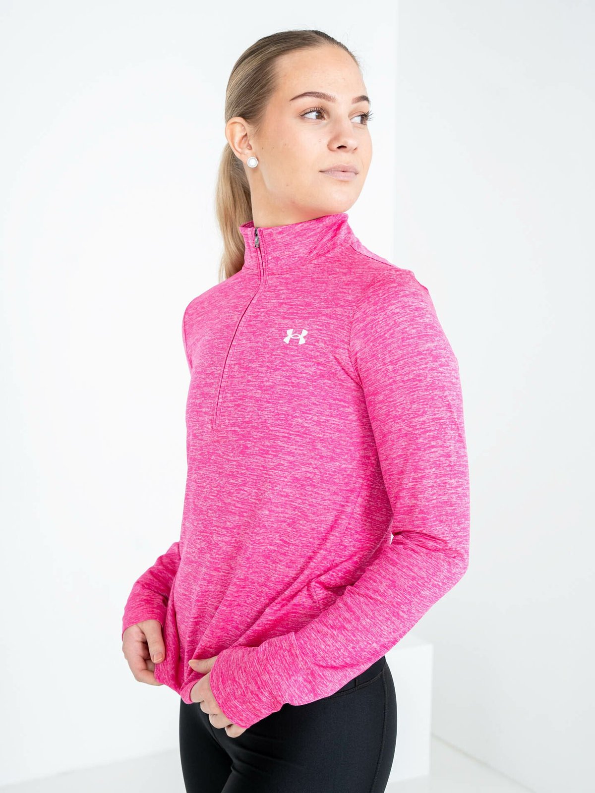 Under Armour Tech 1/2 Zip Twist Rebel Pink / White