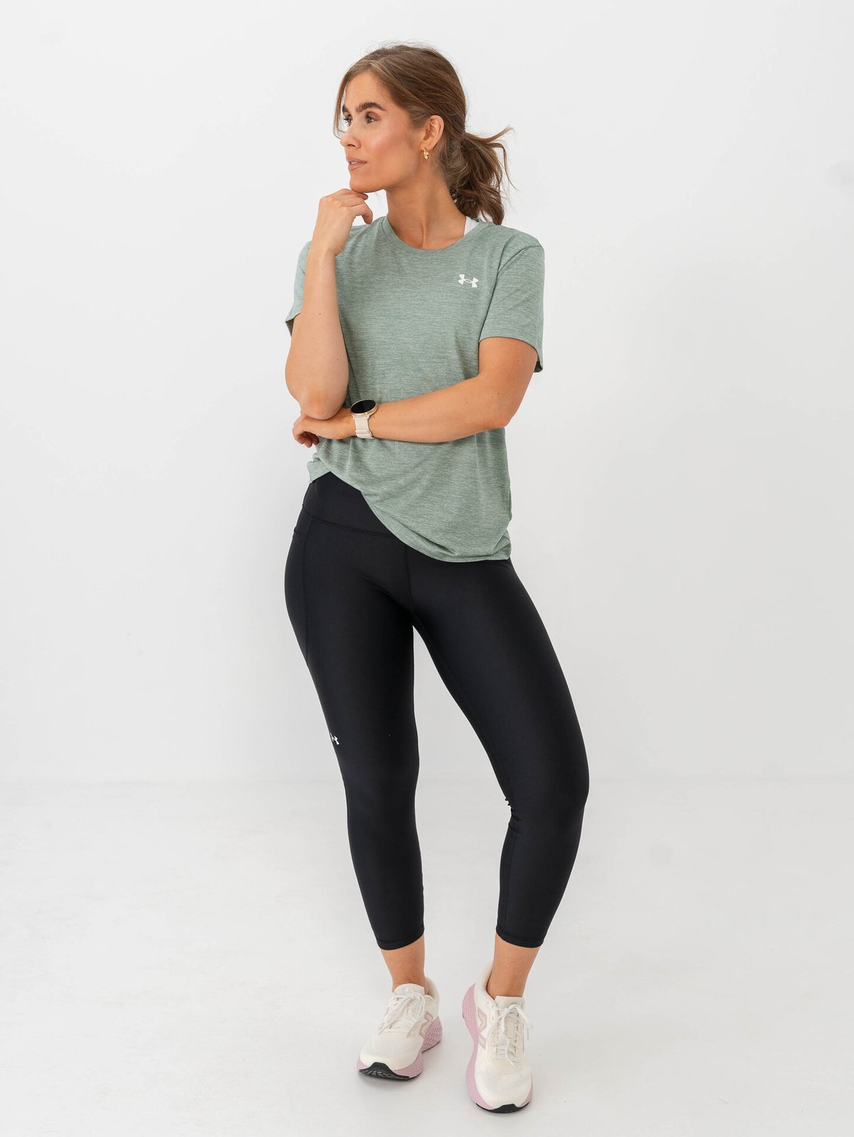 Under Armour Tech Short Sleeve C Twist Silica Green / White