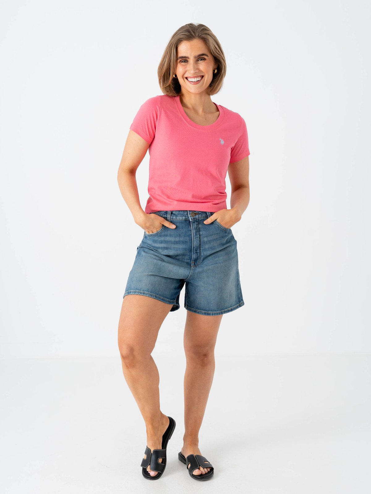 U.S. Polo Assn. Amy O-Neck Tee Pink Lemonade