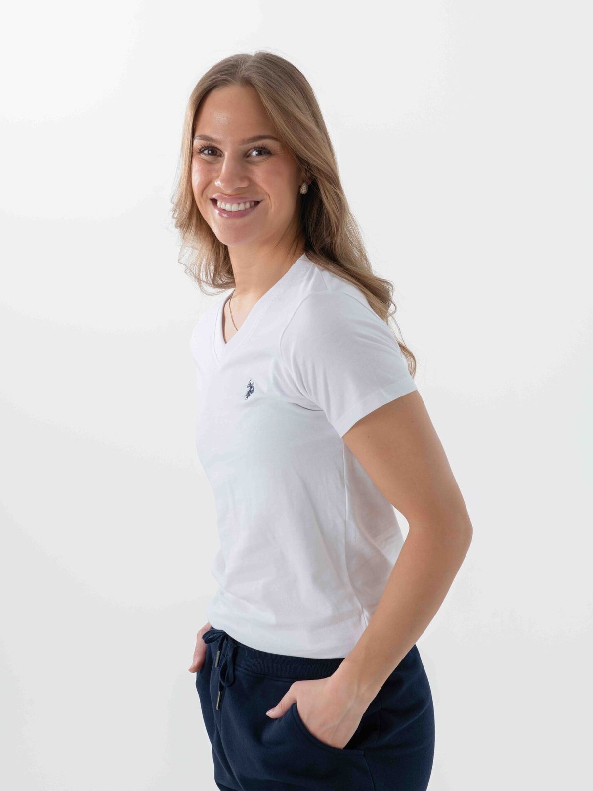 U.S. Polo Assn. Assia V-Neck Tee Bright White