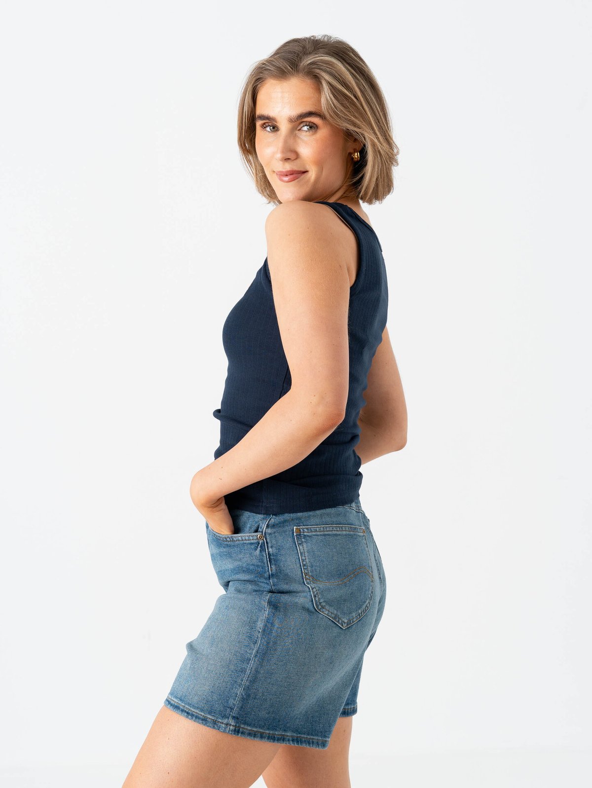 U.S. Polo Assn. Casandra New Regular Rib Top Dark Sapphire