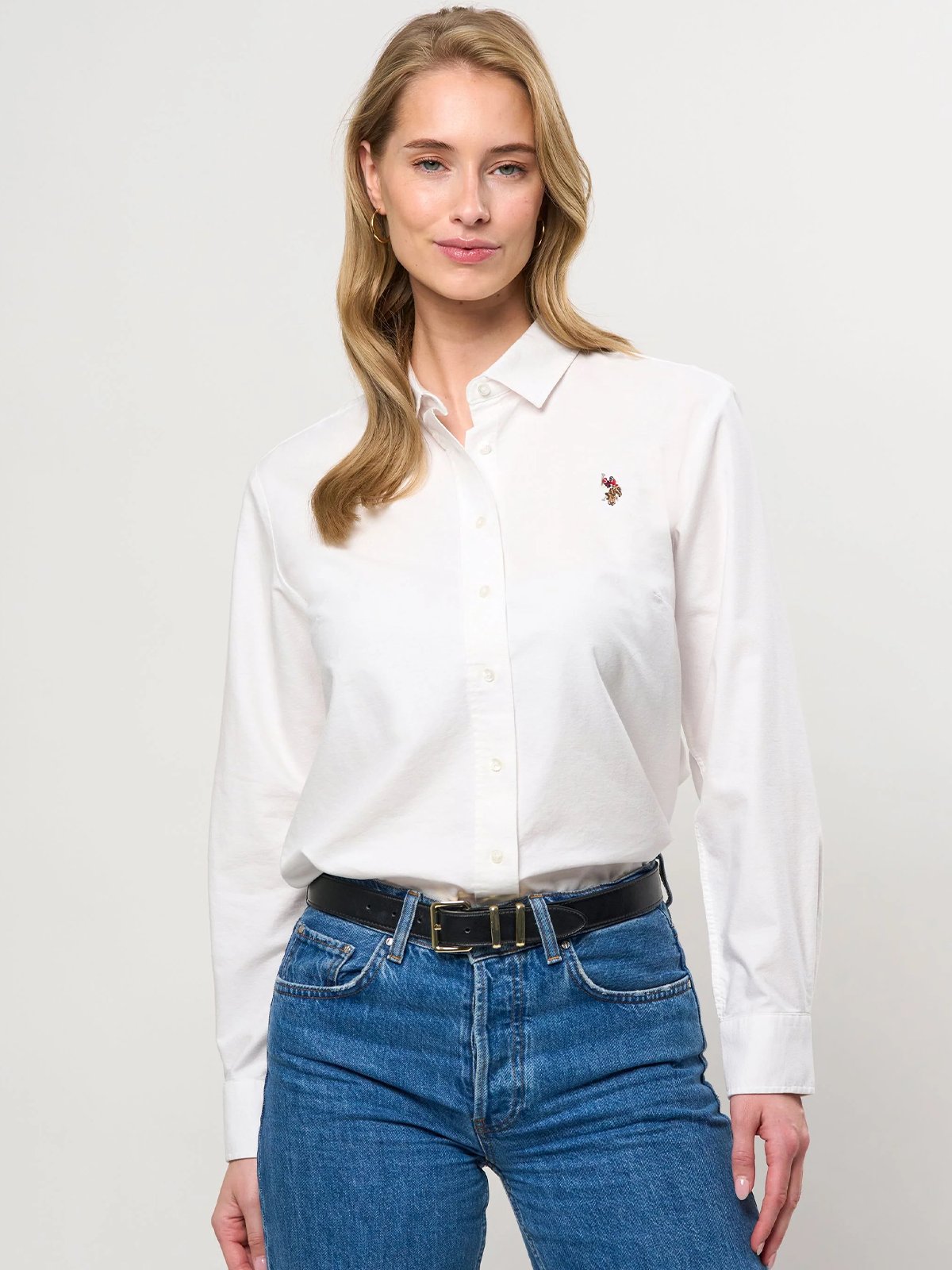 U.S. Polo Assn. Gina Regular Long Sleeve Oxford Shirt White