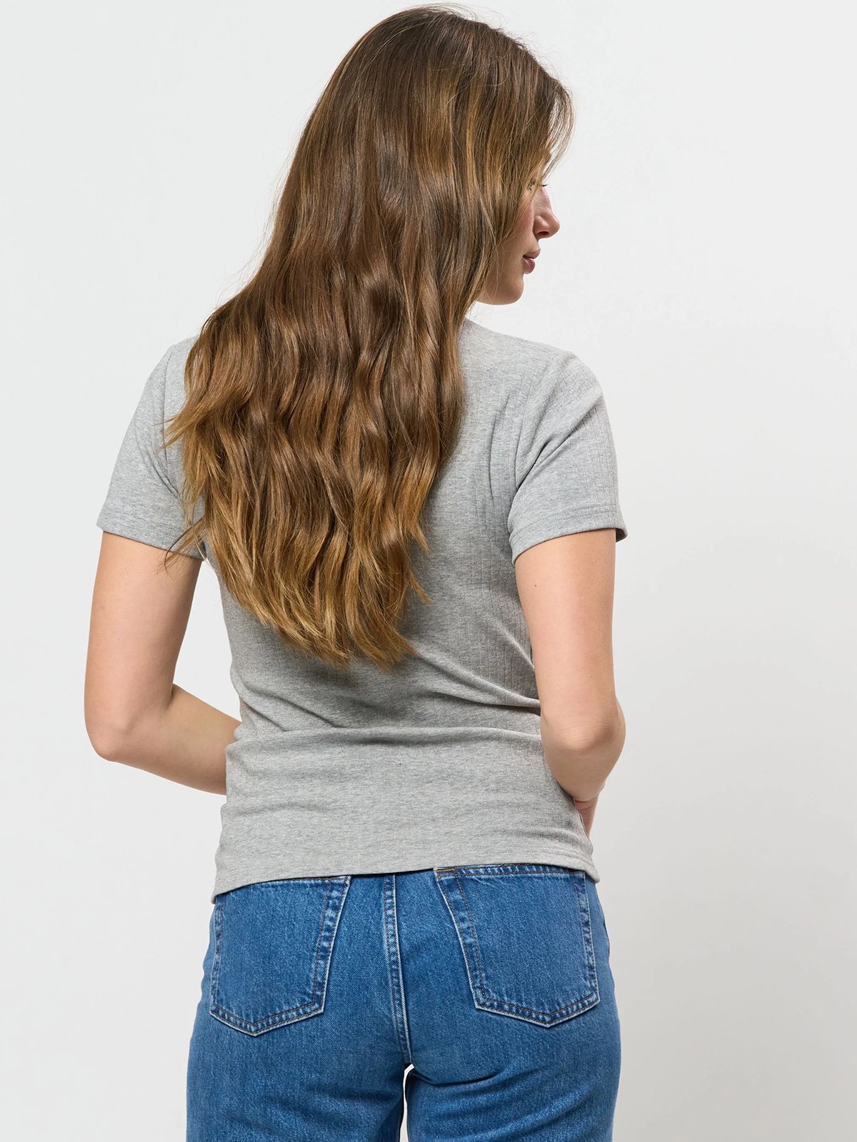 U.S. Polo Assn. Carola Rib T-Shirt Grey Mélange