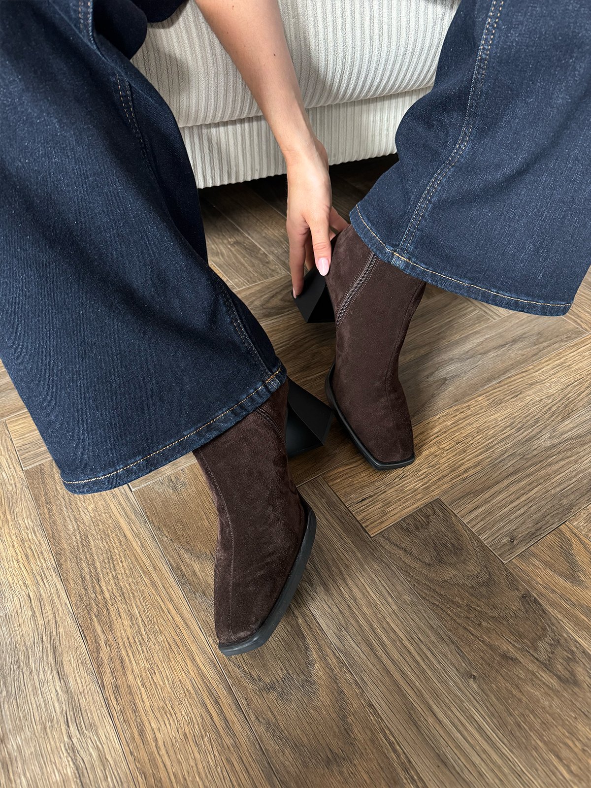 Vagabond Hedda Suede Boot Mørkebrun, semsket skinn
