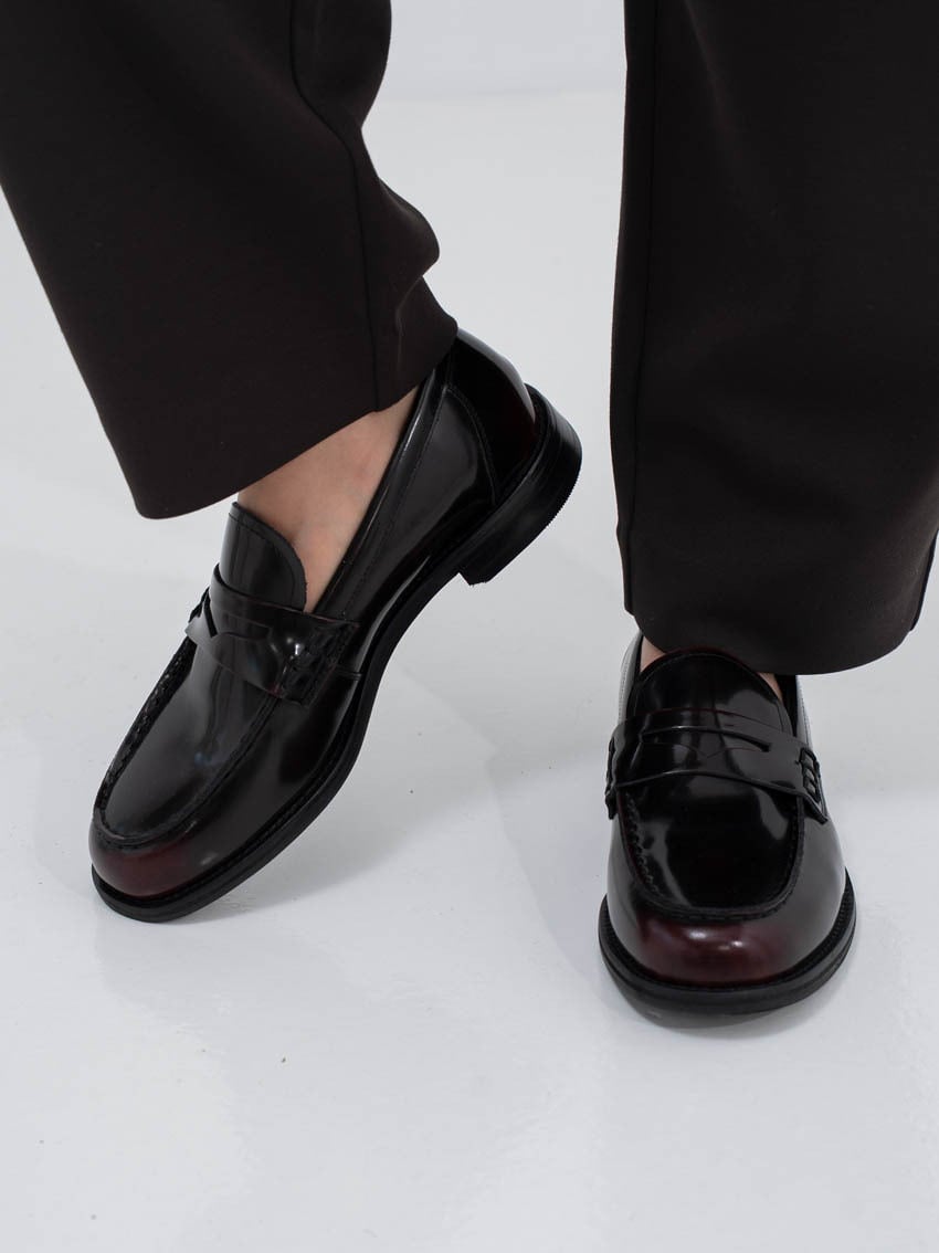 Vagabond Linn Leather Loafers Mørkerød, polert skinn