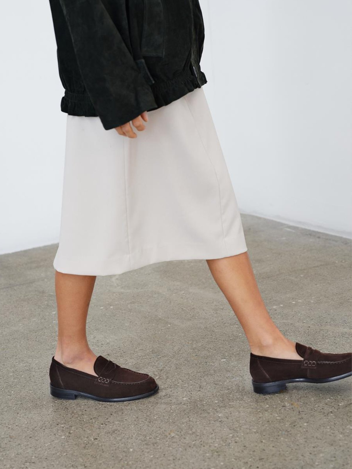 Vagabond Linn Suede Loafers Mørkebrun semsket skinn