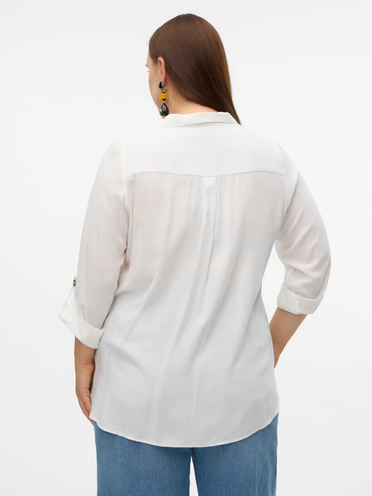 Vero Moda Curve Bumpy Long Sleeve Shirt Hvit