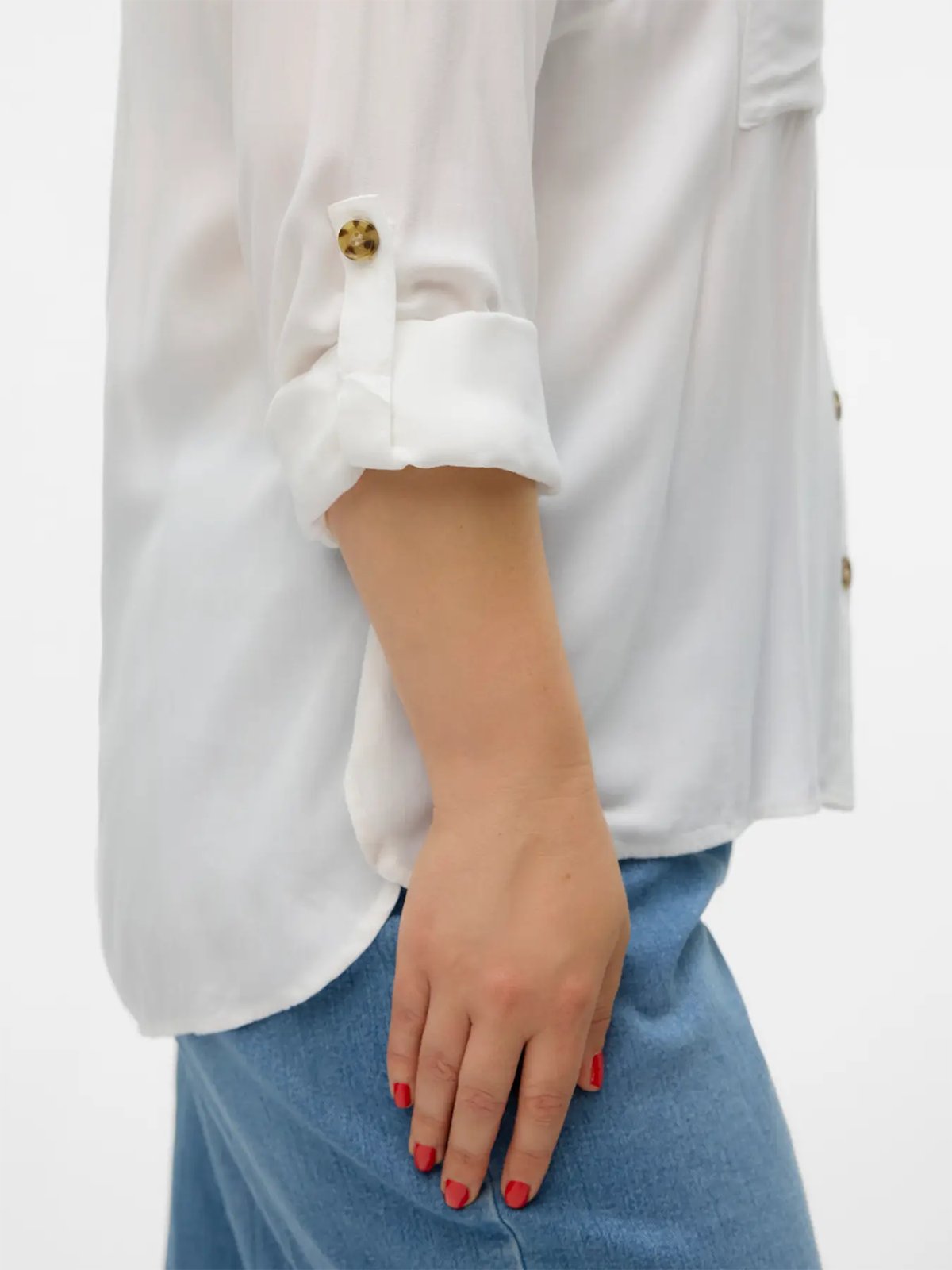 Vero Moda Curve Bumpy Long Sleeve Shirt Hvit