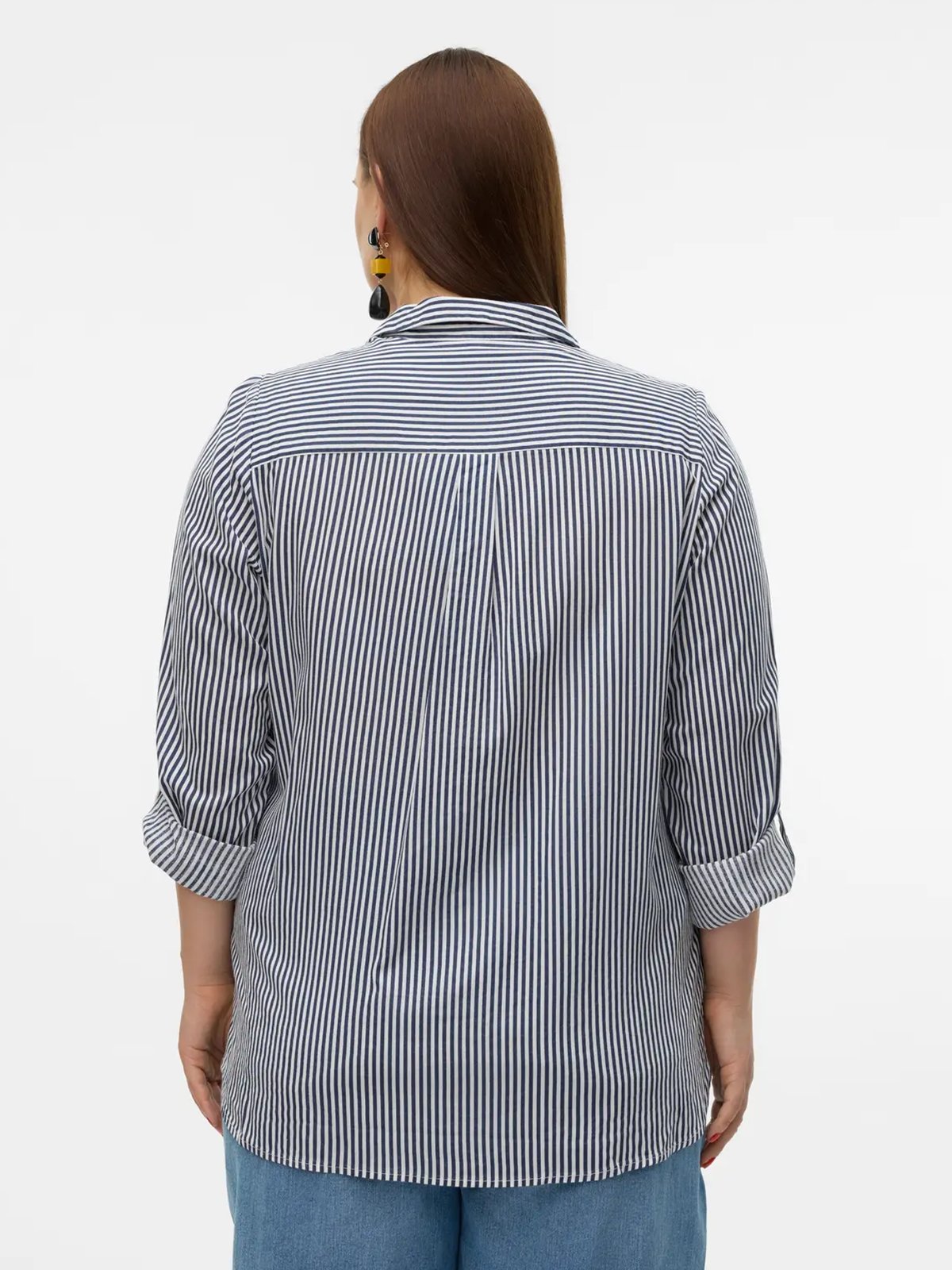 Vero Moda Curve Bumpy Long Sleeve Shirt Snow White India ink