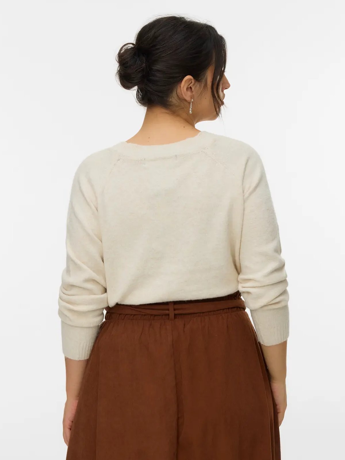 Vero Moda Curve Doffy Long Sleeve O-Neck Blouse Birch W. MELANGE