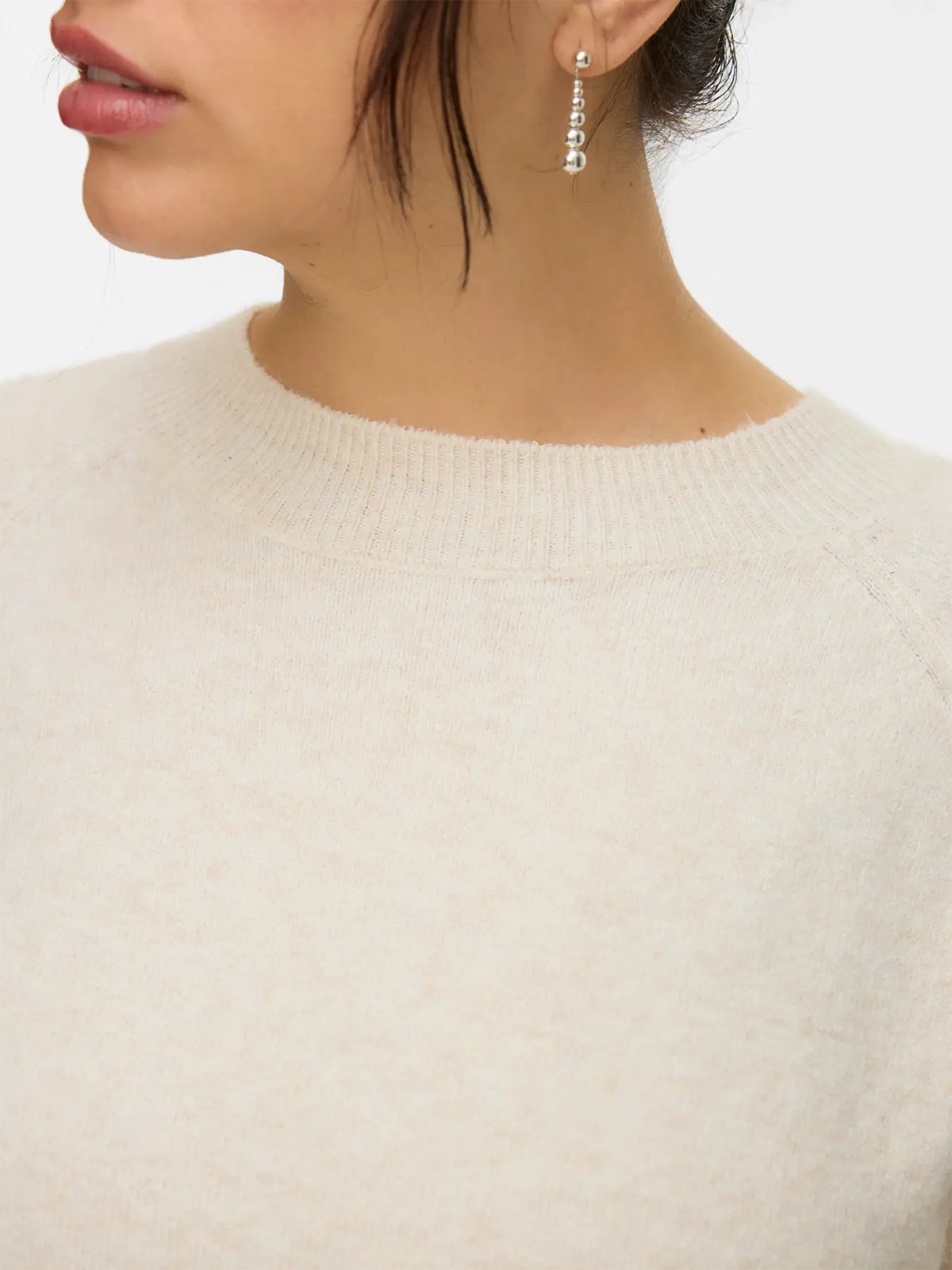 Vero Moda Curve Doffy Long Sleeve O-Neck Blouse Birch W. MELANGE