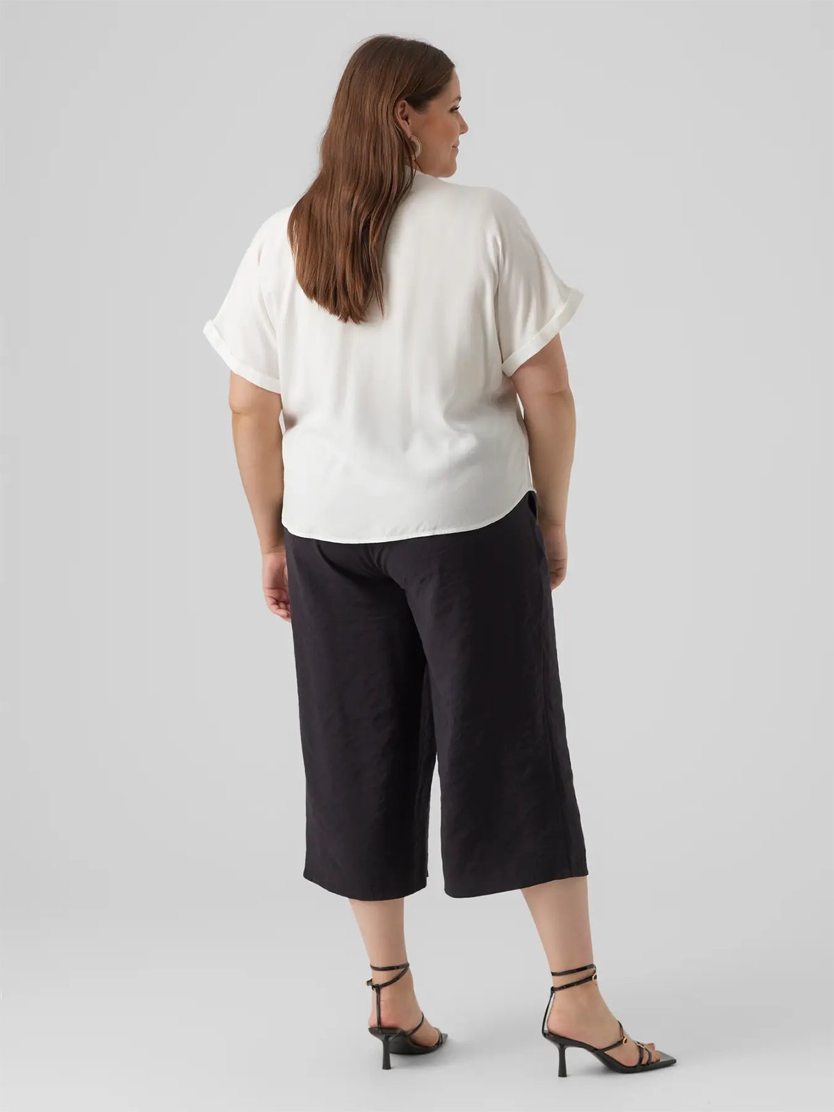 Vero Moda Curve Beauty Short Sleeve Top Snow White