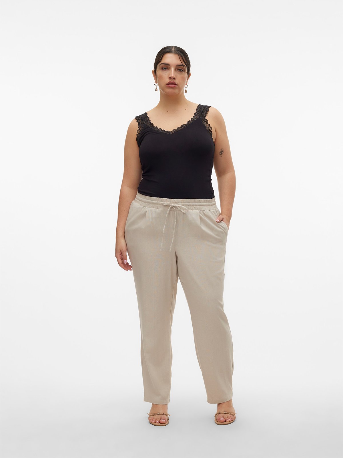 Vero Moda Curve Jesmilo Ankle Pants Grå / Silver Lining